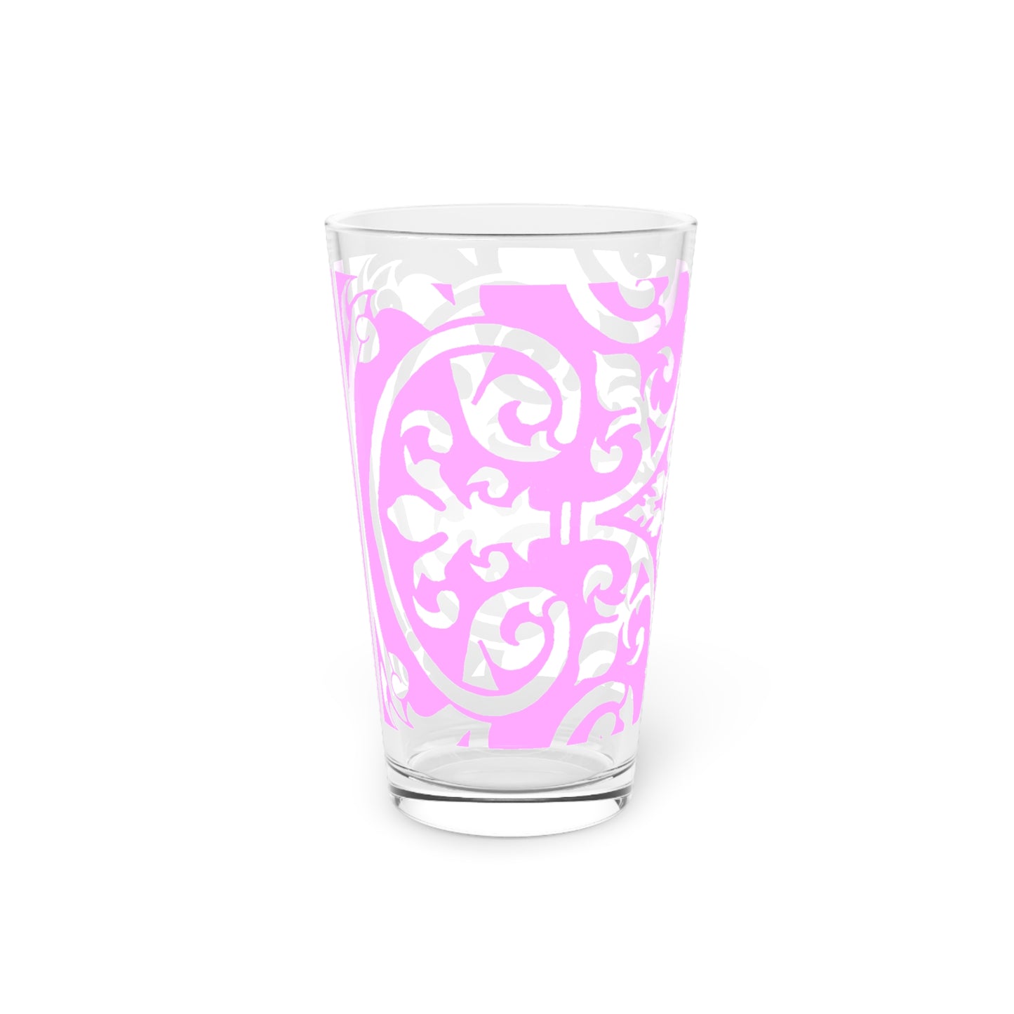 Scrollwork Pint Glass Pink
