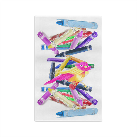 Dish Towels Microfiber Crayons with Birdie