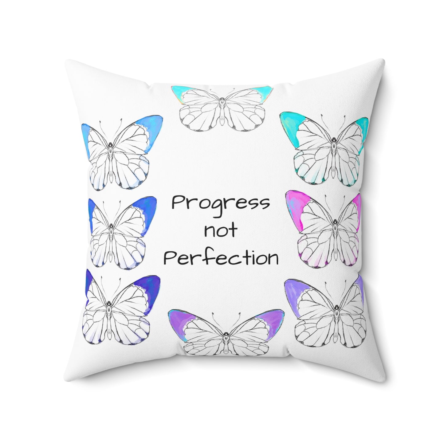 Chroma Polyester Square Pillow " Hardships are chisels in God's hands...."