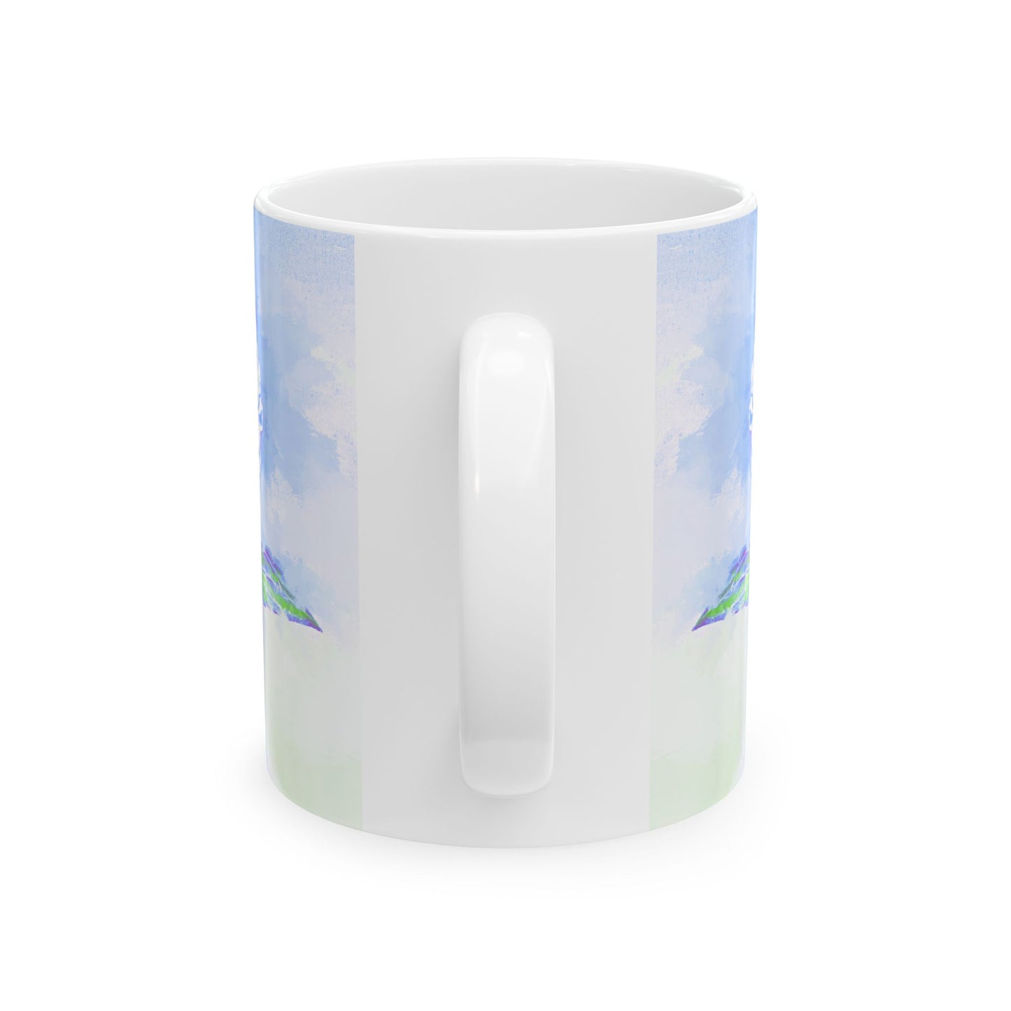 Zinnia Color Splash Mug Blue “Dare to Be Brave”