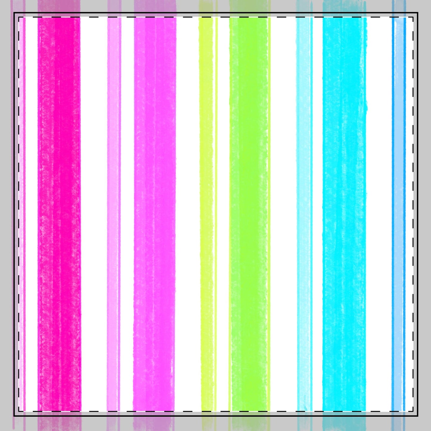 Butterfly Flutterstripe Poly Twill Napkin, Pink/Green/Aqua, Fabric Background Bright White