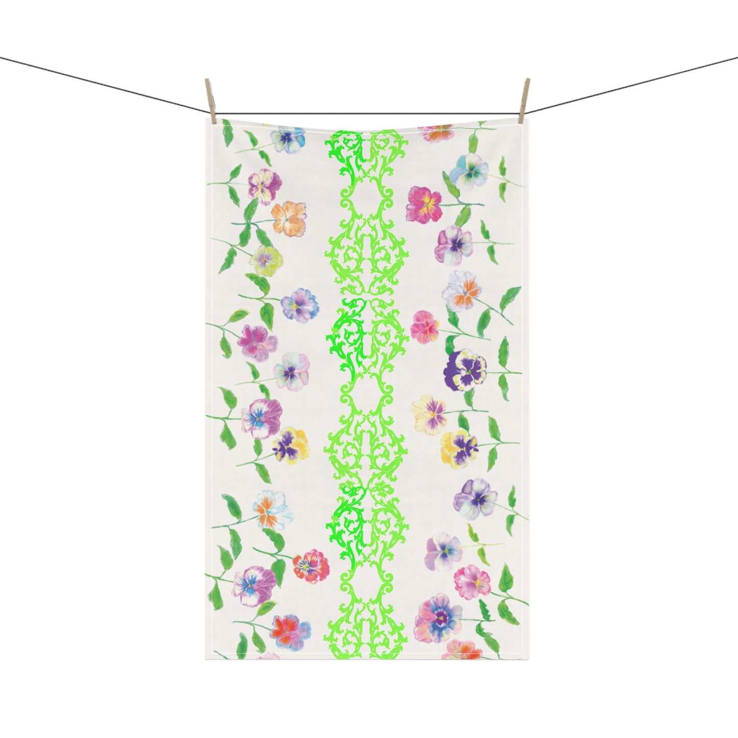 Flower Fun Tea Towel Pansy