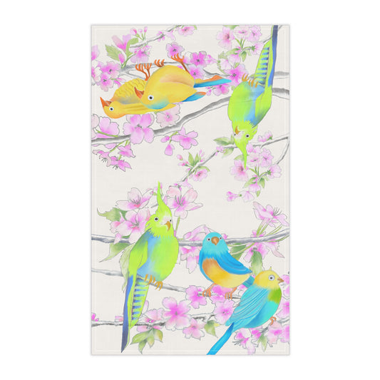 Cherry Chirp Tea Towel poly