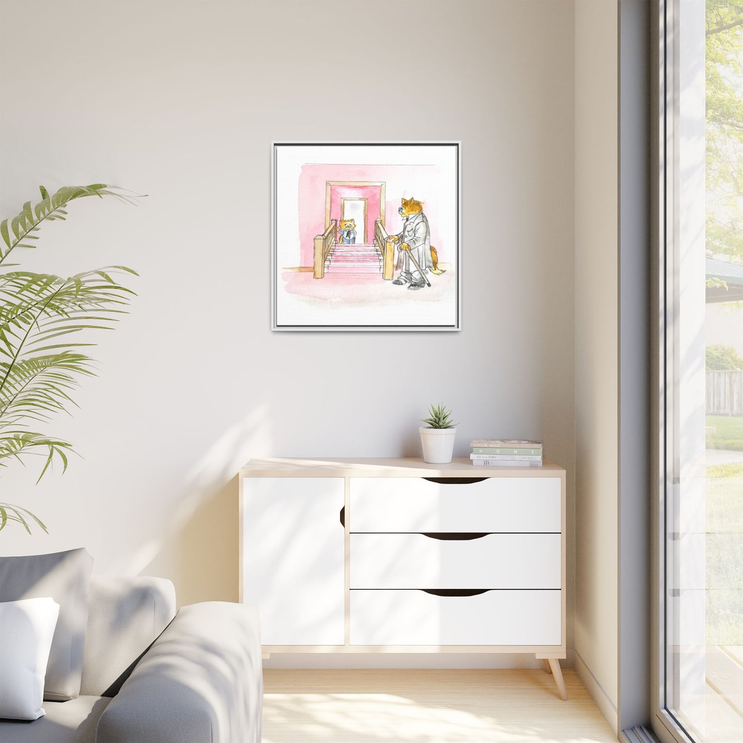 Kitty Fun Matte Canvas Framed