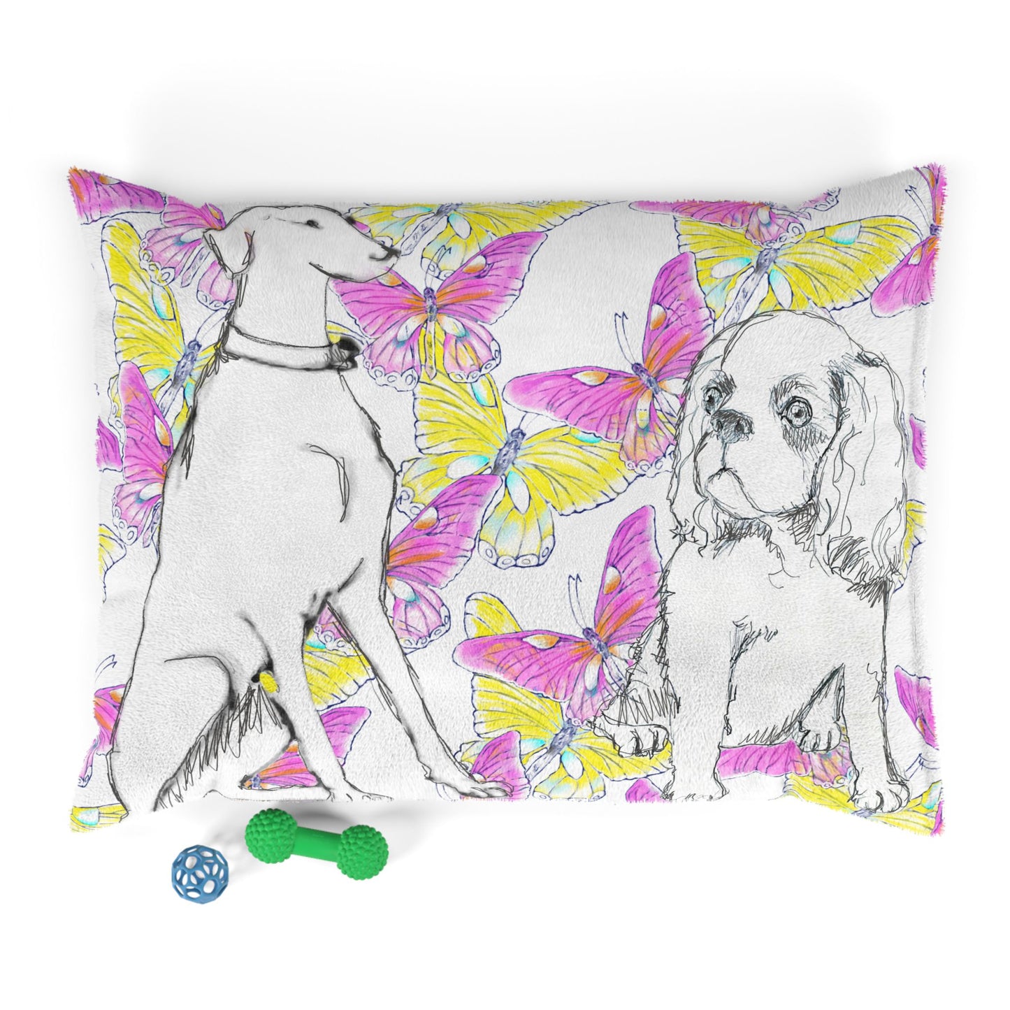 Dogi Butterfly Flutter Pet Bed Pink and Yellow