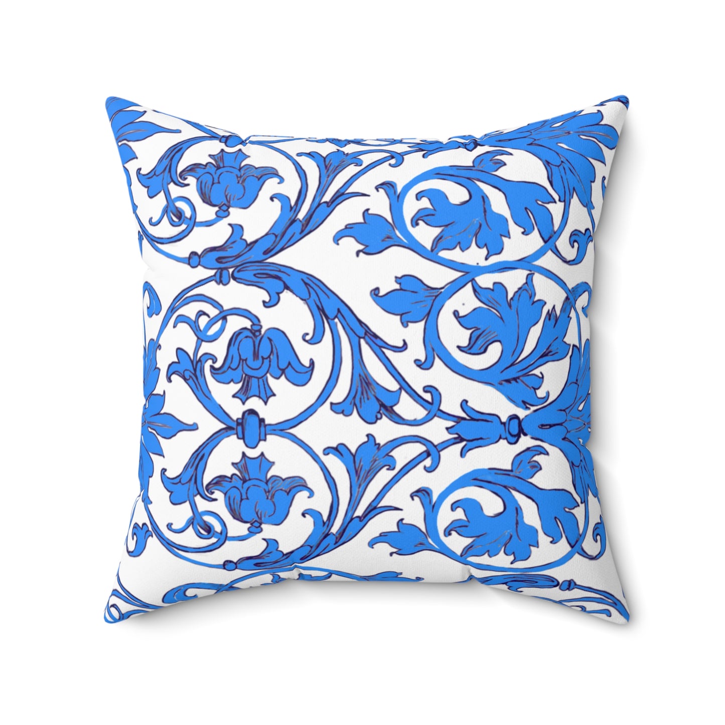 Scrollwork Polyester Square Pillow "Love the Lord..."