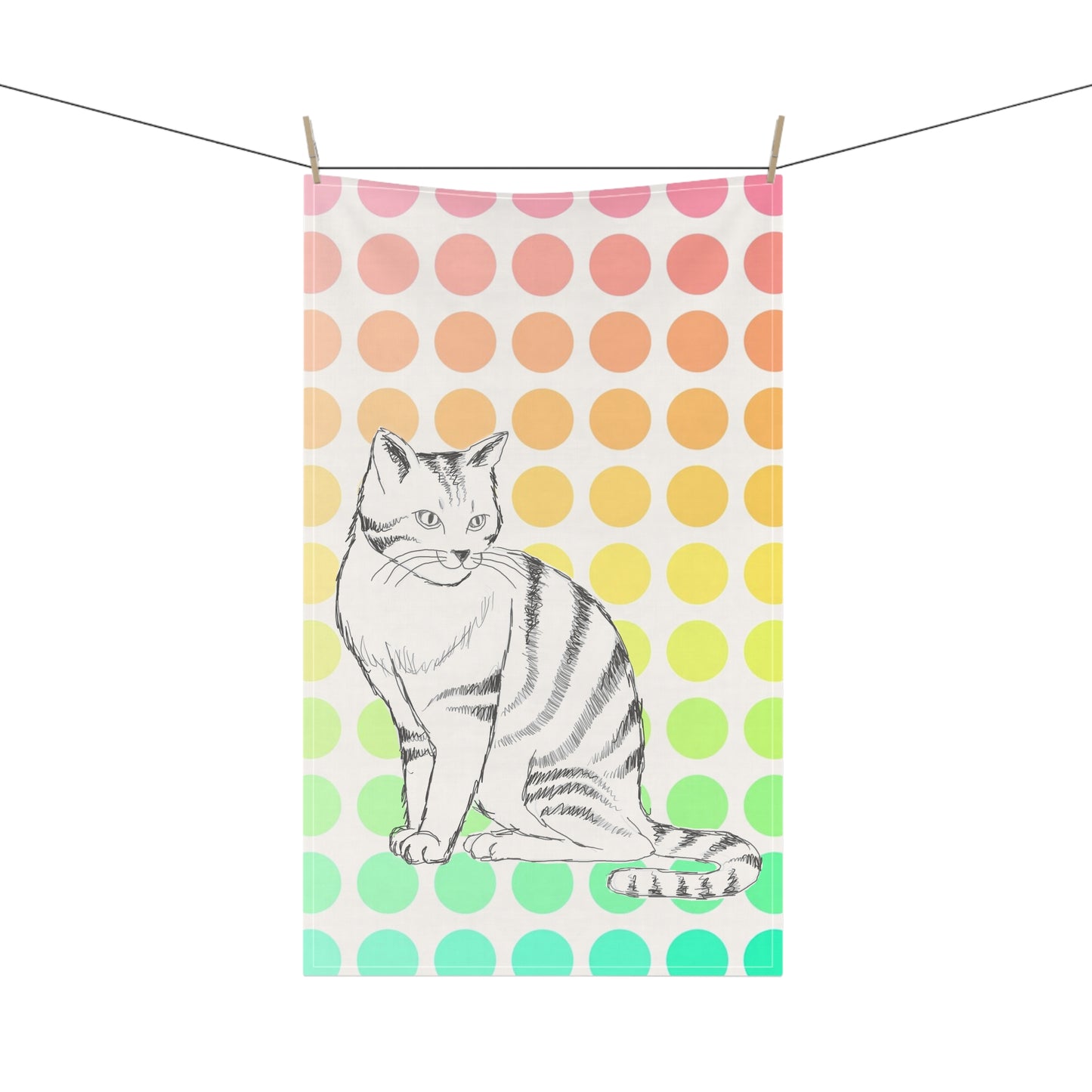 Colorful Cat Tea Towel