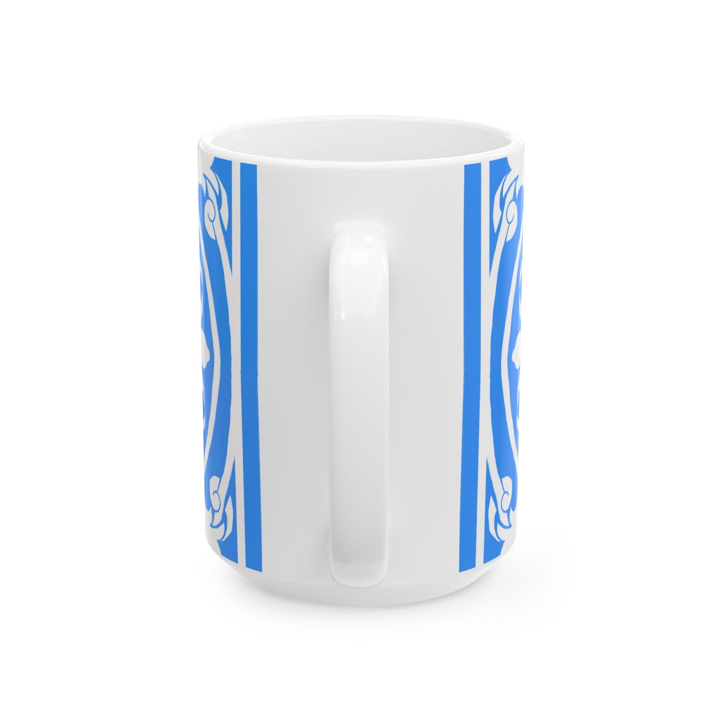 Scrollwork Ceramic Mug Cornflower Blue