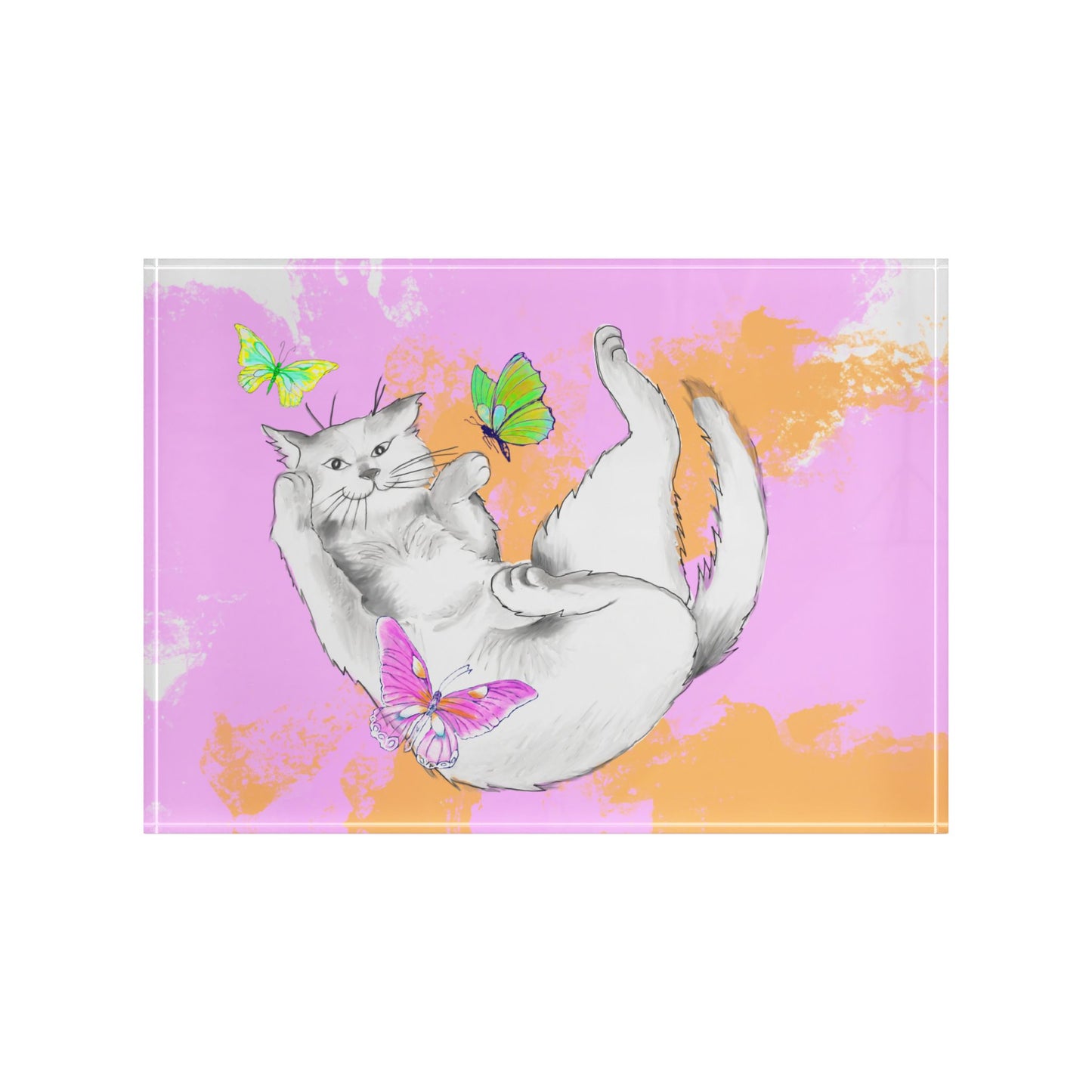 Kitty Flutter Acrylic Block