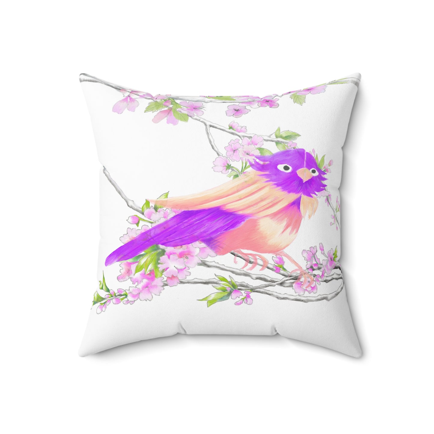 Jolly Birds Spun Polyester Square Pillow