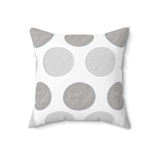 Polka Dot Palette Polyester Square Pillow light gray med gray
