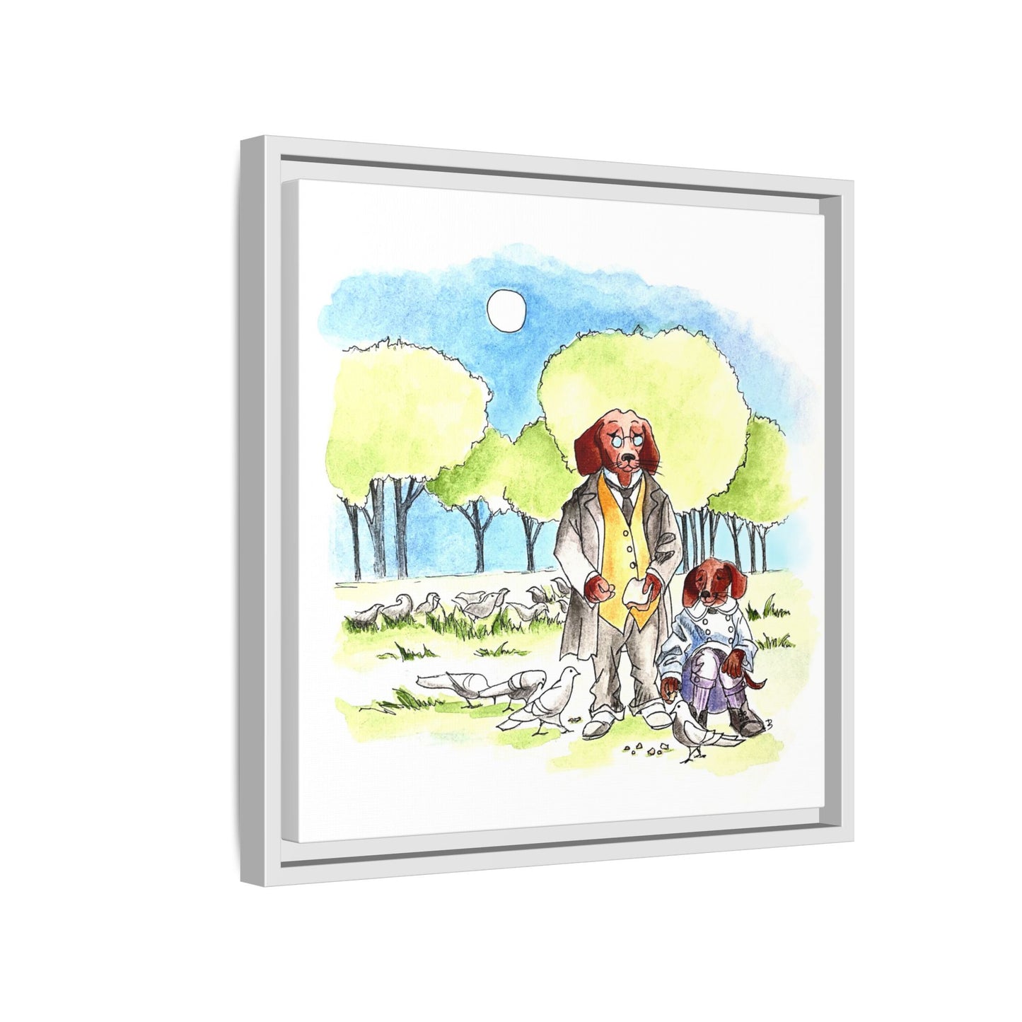 Dogi Fun Matte Canvas Framed