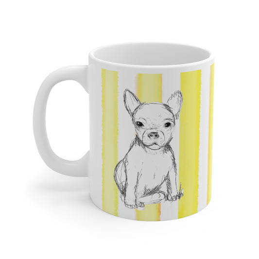 Dogi Fun Ceramic Mug Yellow Chihuahuas