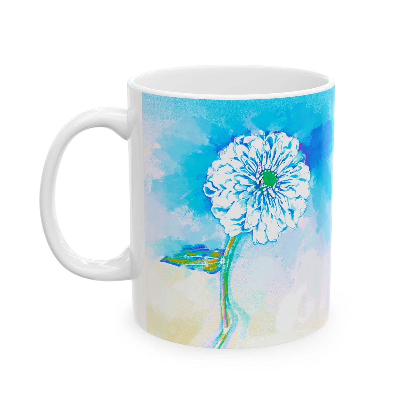 Zinnia Color Splash Mug Aqua “Dare to Live”