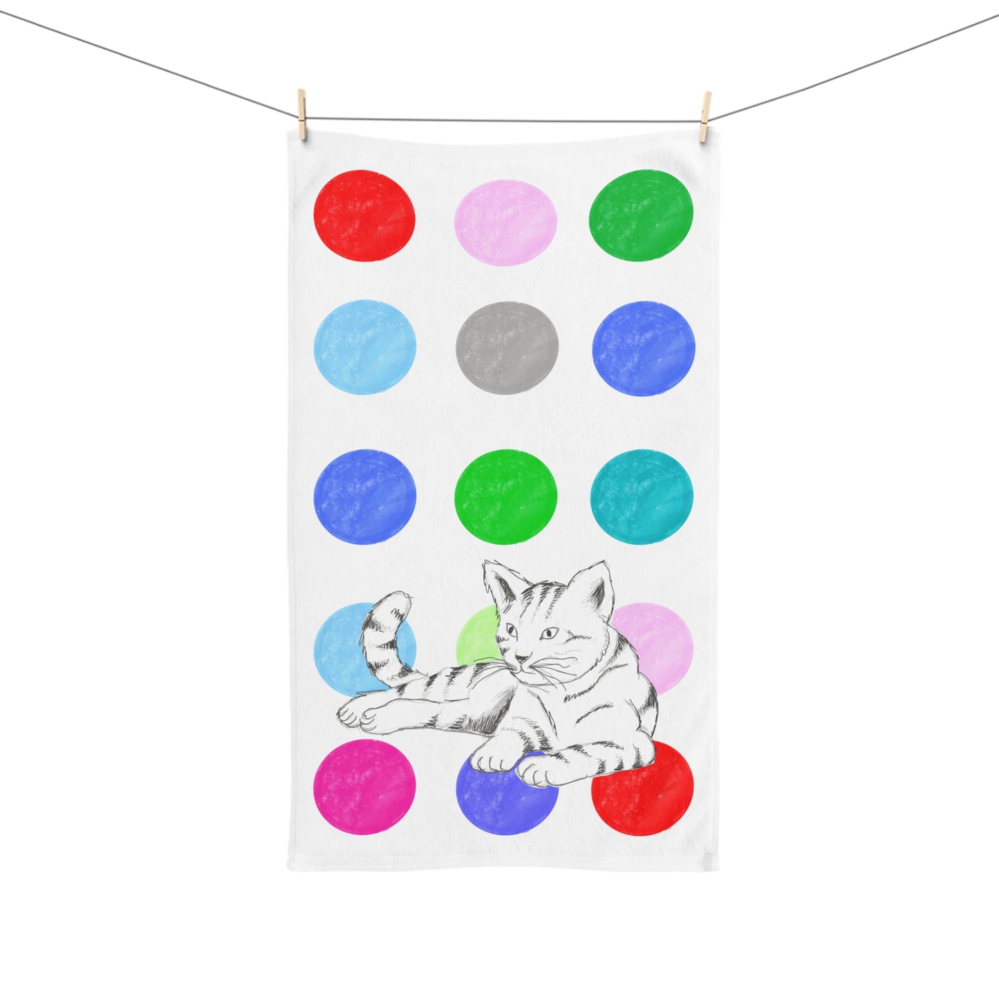 Kitty Fun Hand Towel Multi-Color