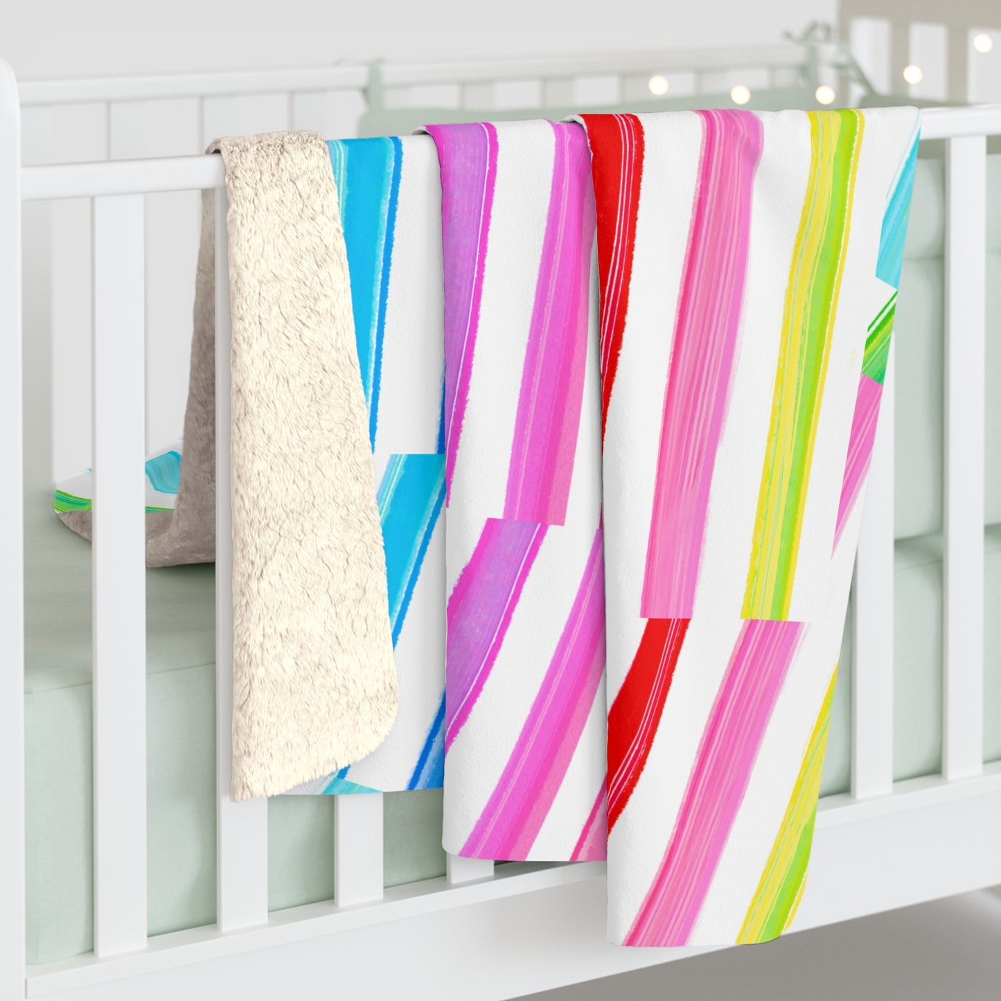Sherpa Fleece Blanket Rainbow Twirl