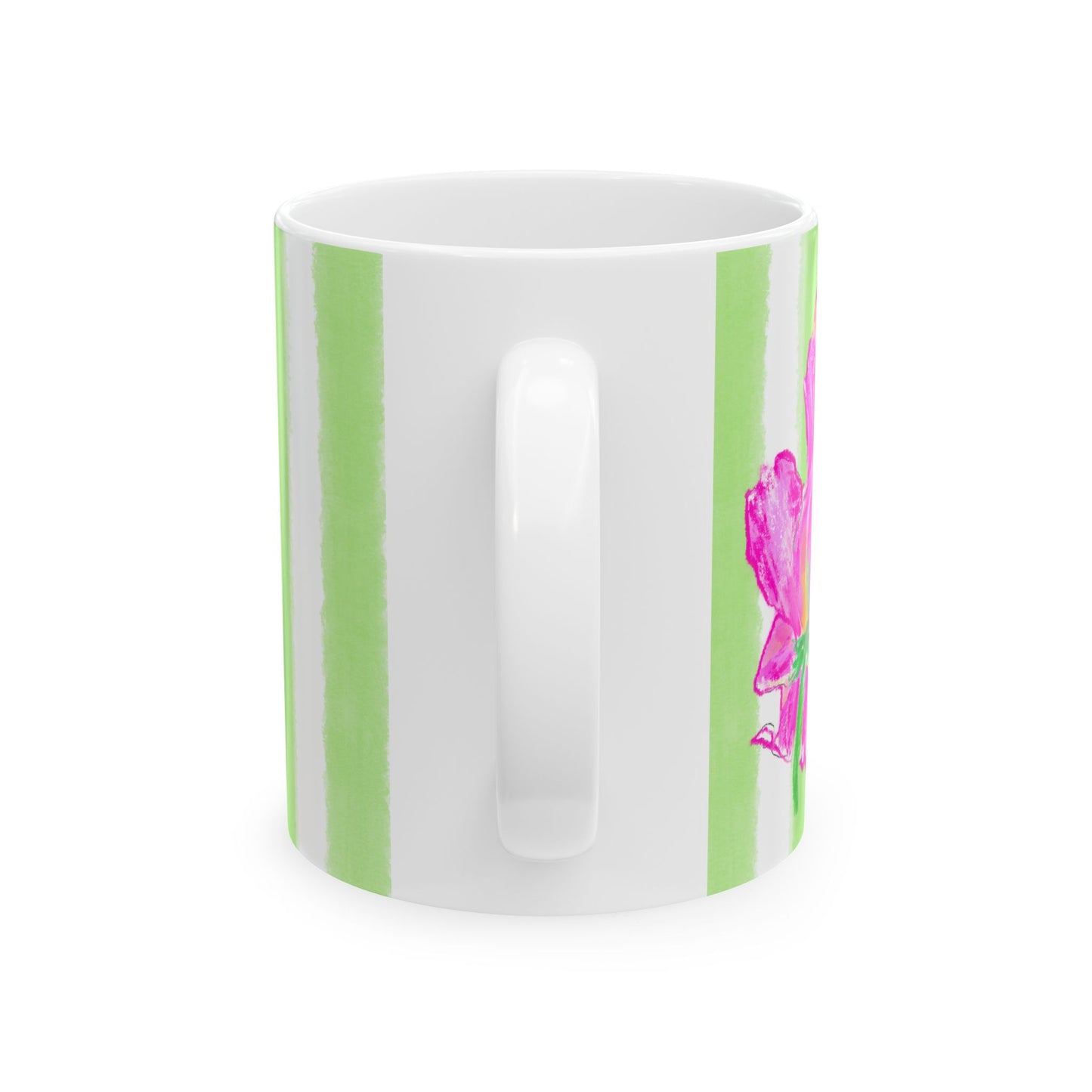 Dancing Tulips Mug Lime-Green Raspberry