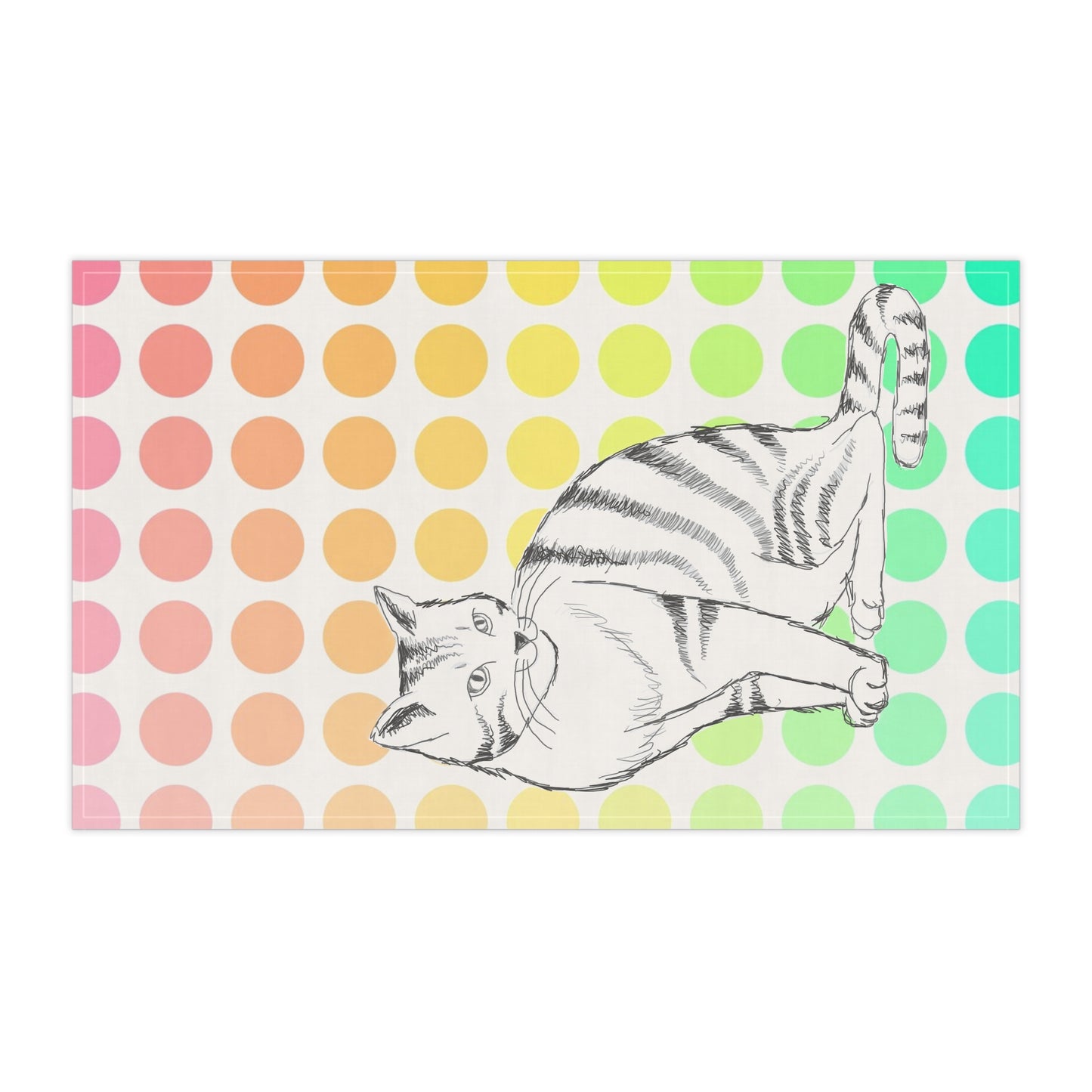 Colorful Cat Tea Towel