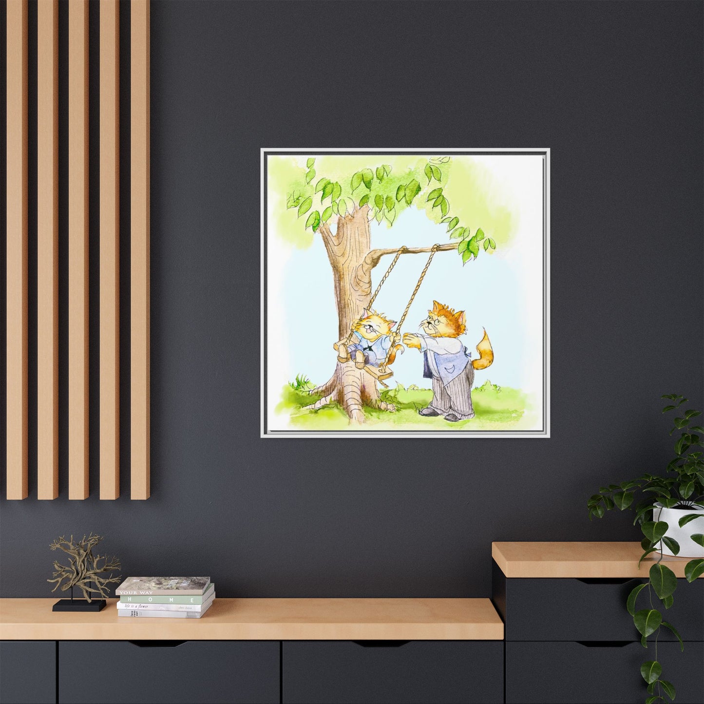 Kitty Fun Matte Canvas Framed