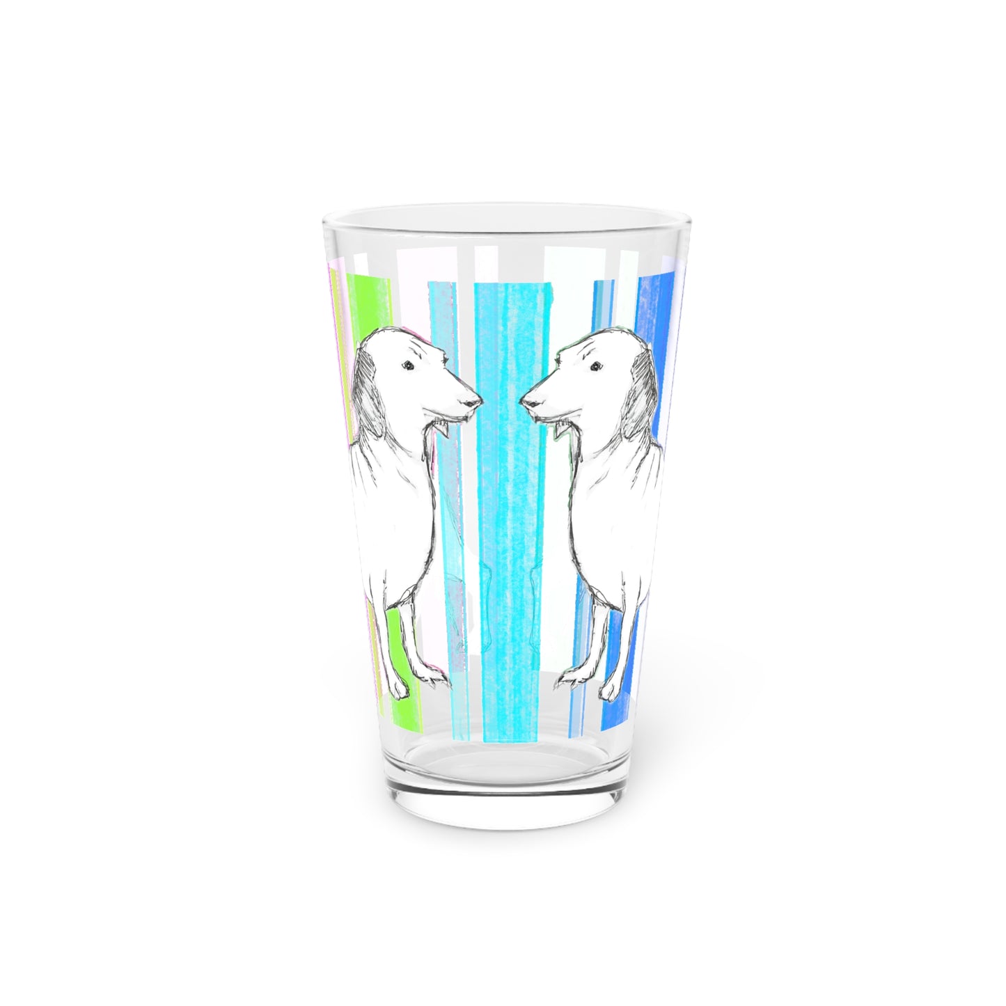 Dogi Fun Pint Glass, 16oz Dachshund