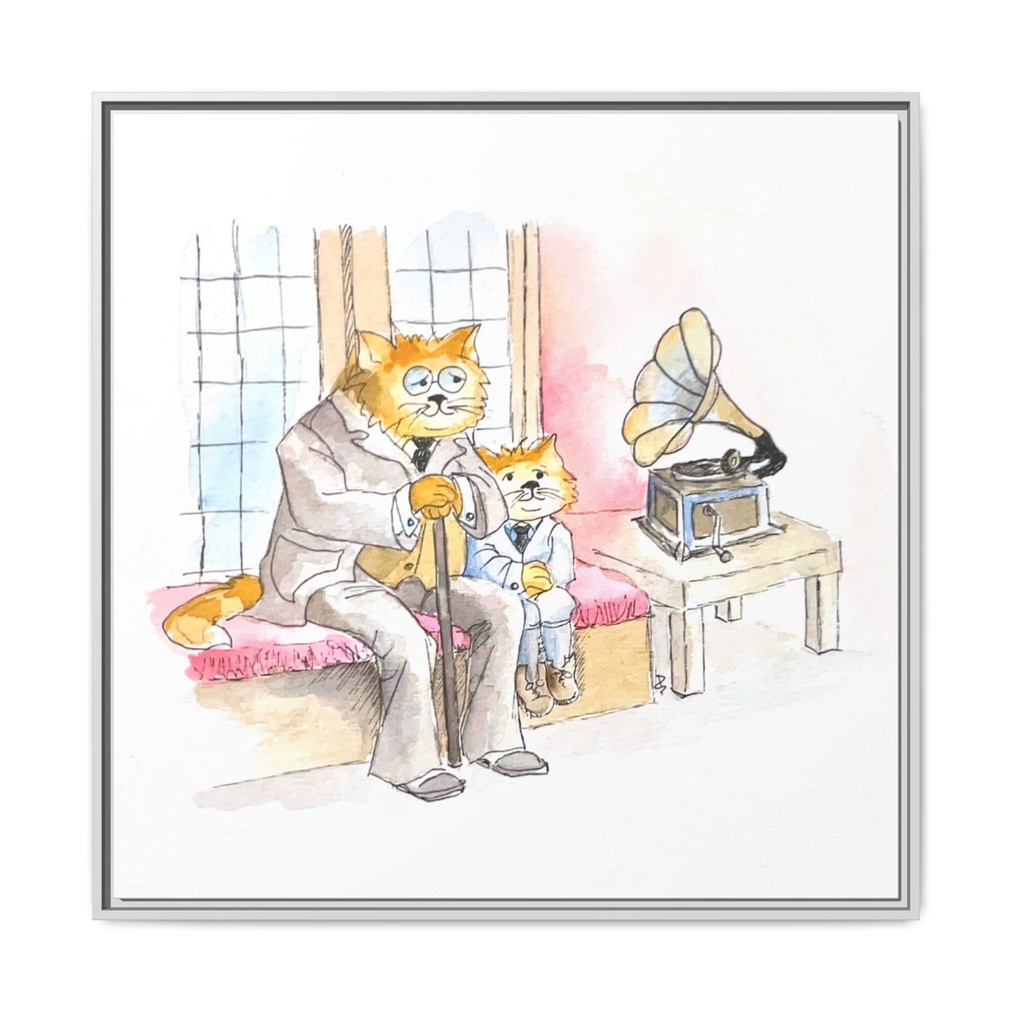 Kitty Fun Matte Canvas Framed