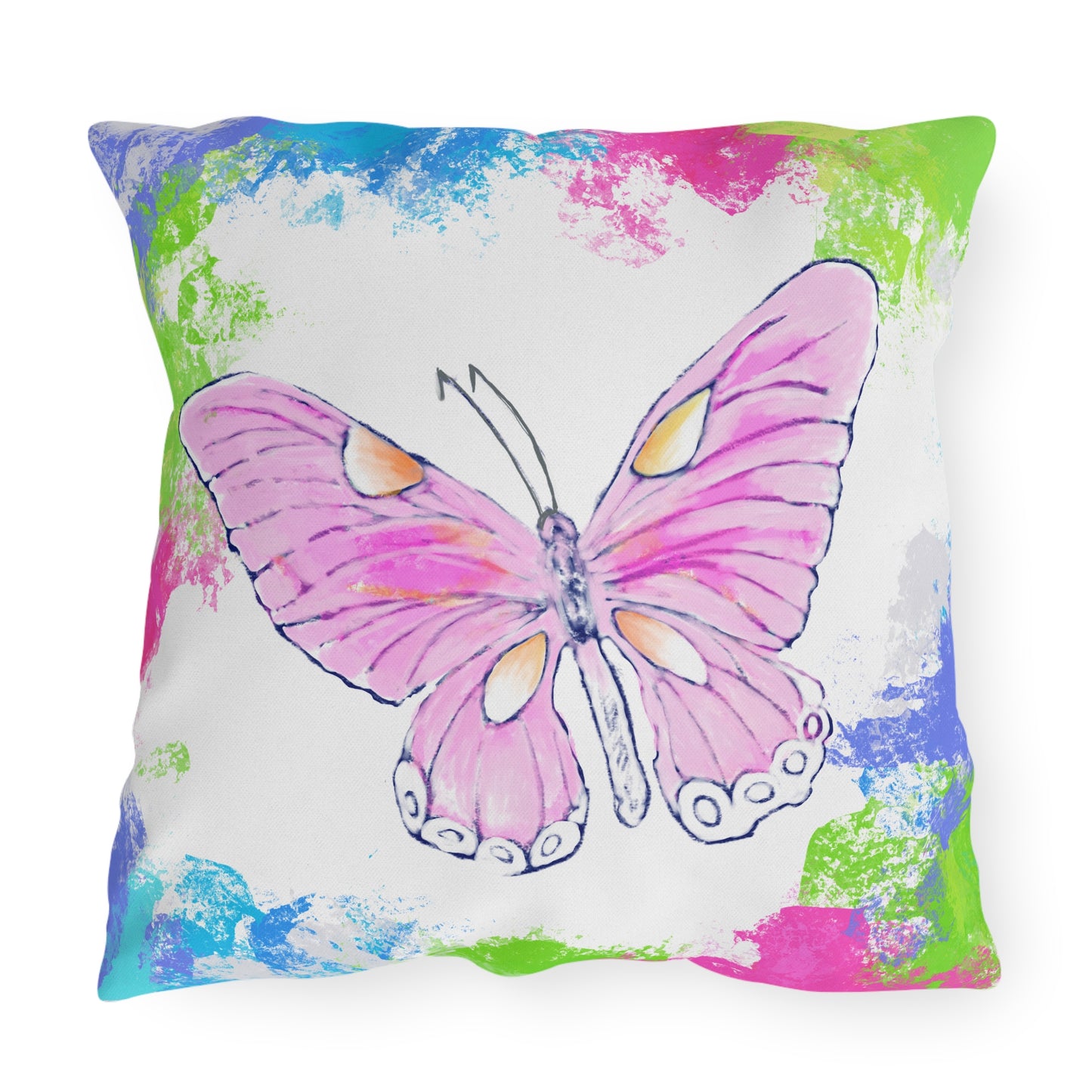 Butterfly Swing Outdoor Pillow A heart must learn to be still