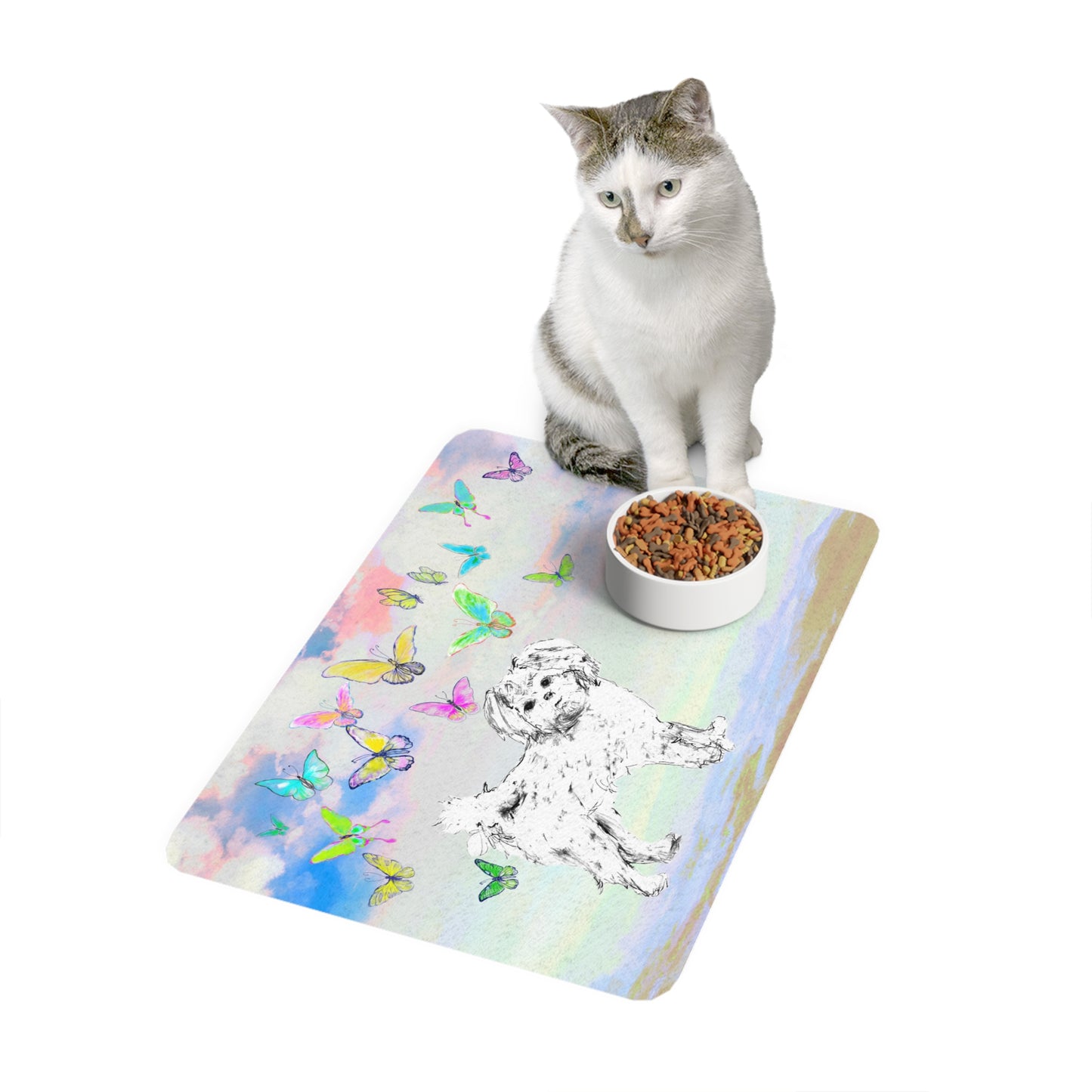 Dogi Butterfly Flutter Pet Food Mat Shih Tzu