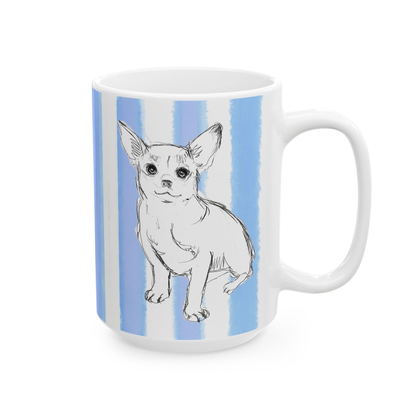 Mugs  Dog Fun with Periwinkle Blue Stripes
