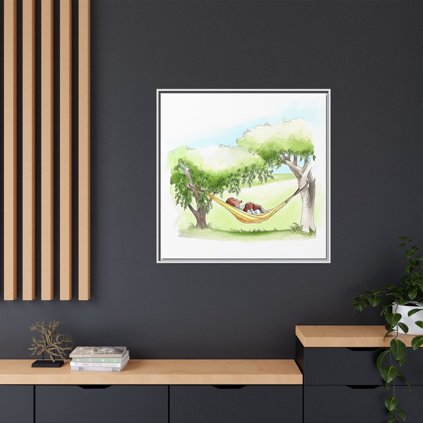 Dogi Fun Matte Canvas Framed