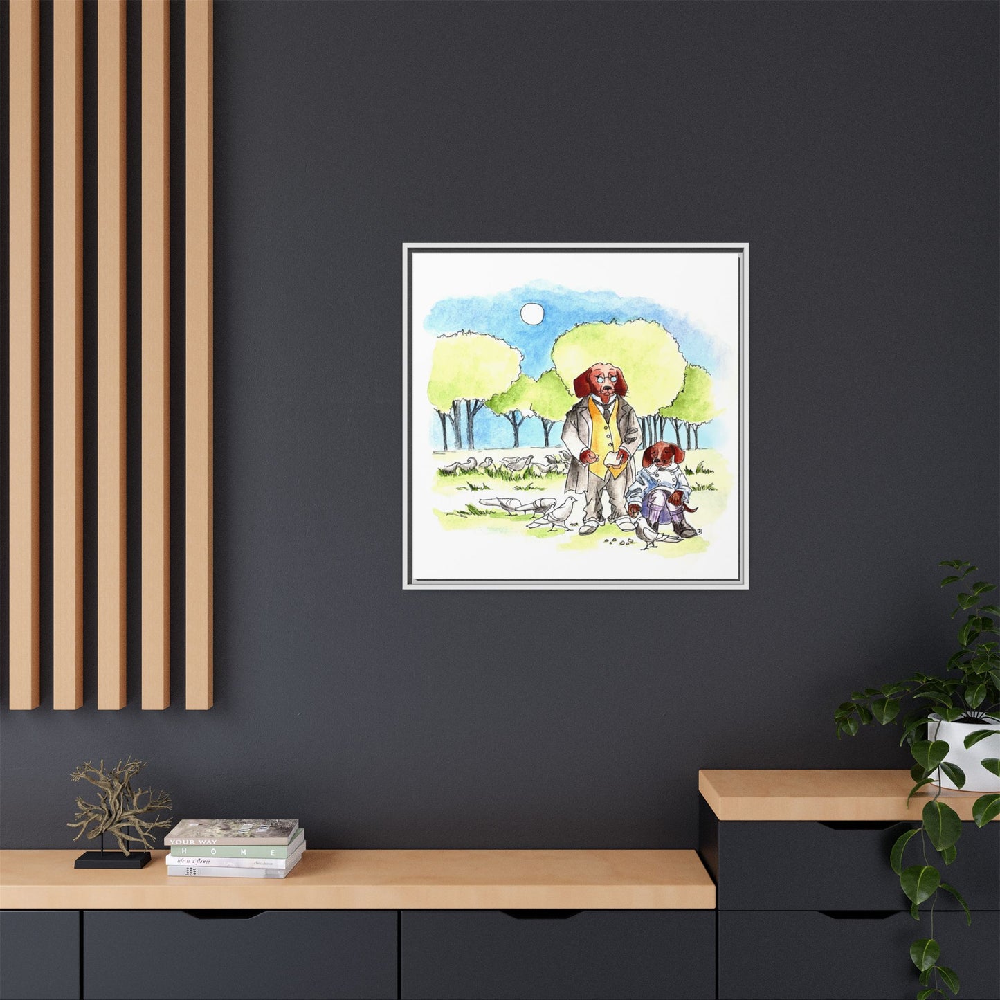 Dogi Fun Matte Canvas Framed