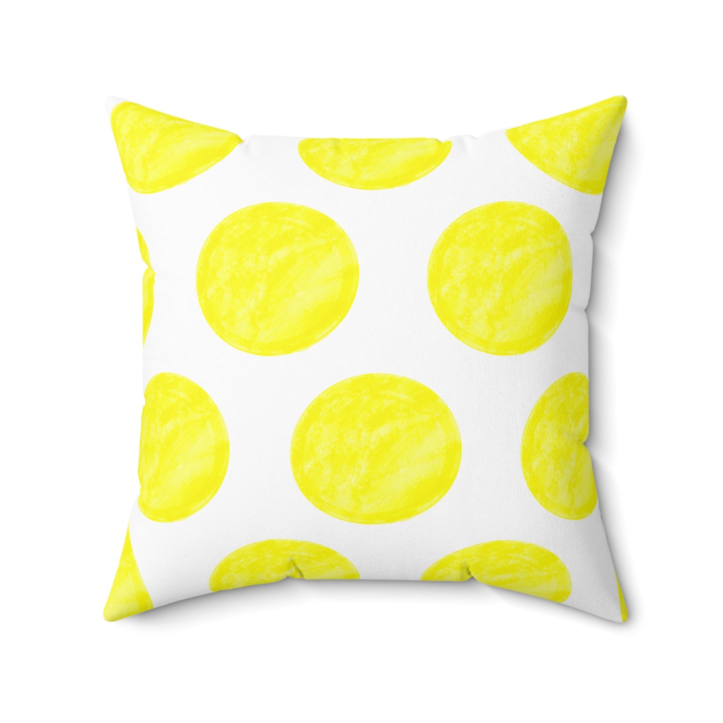 Polka Dot Palette Polyester Square Pillow yellow