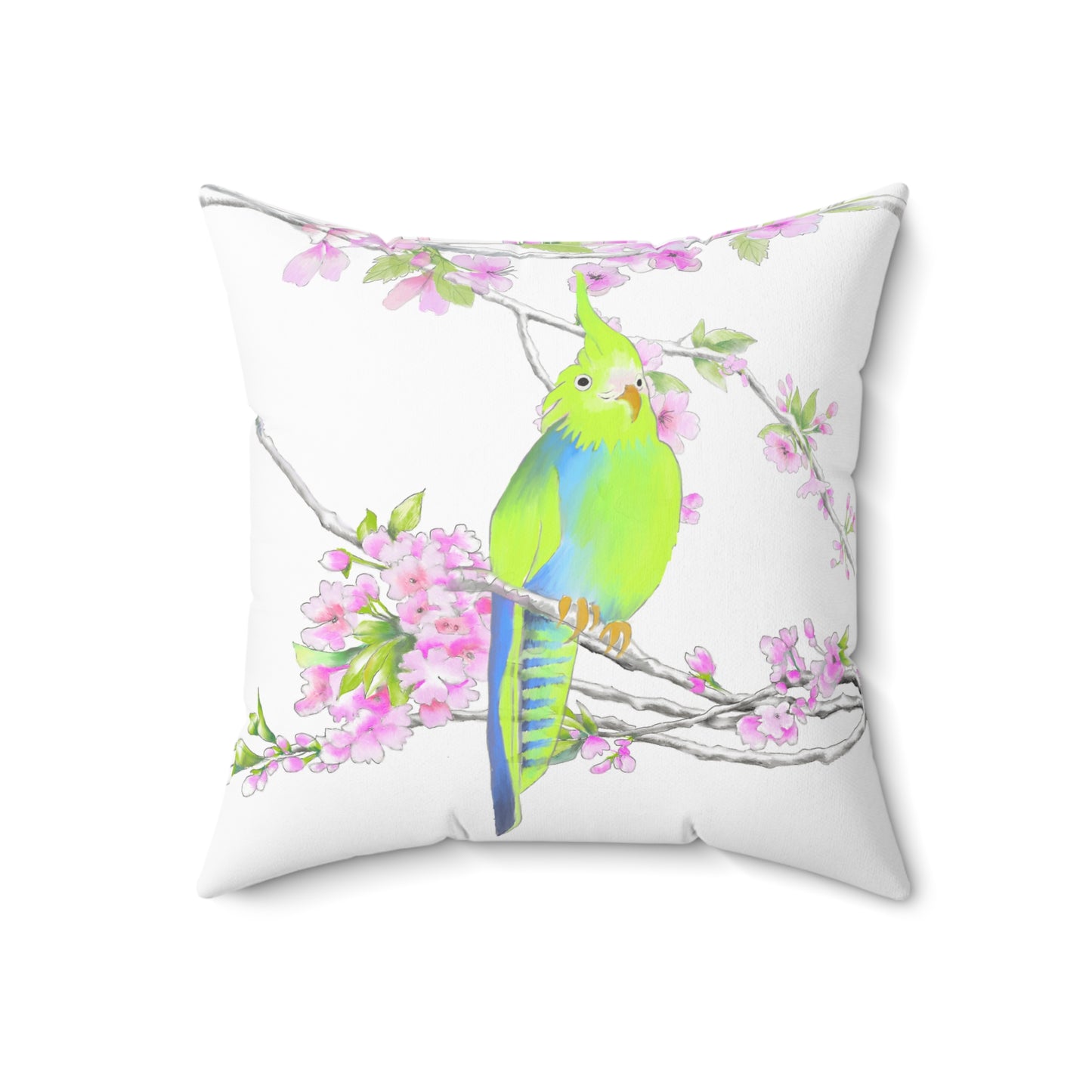 Jolly Birds Spun Polyester Square Pillow