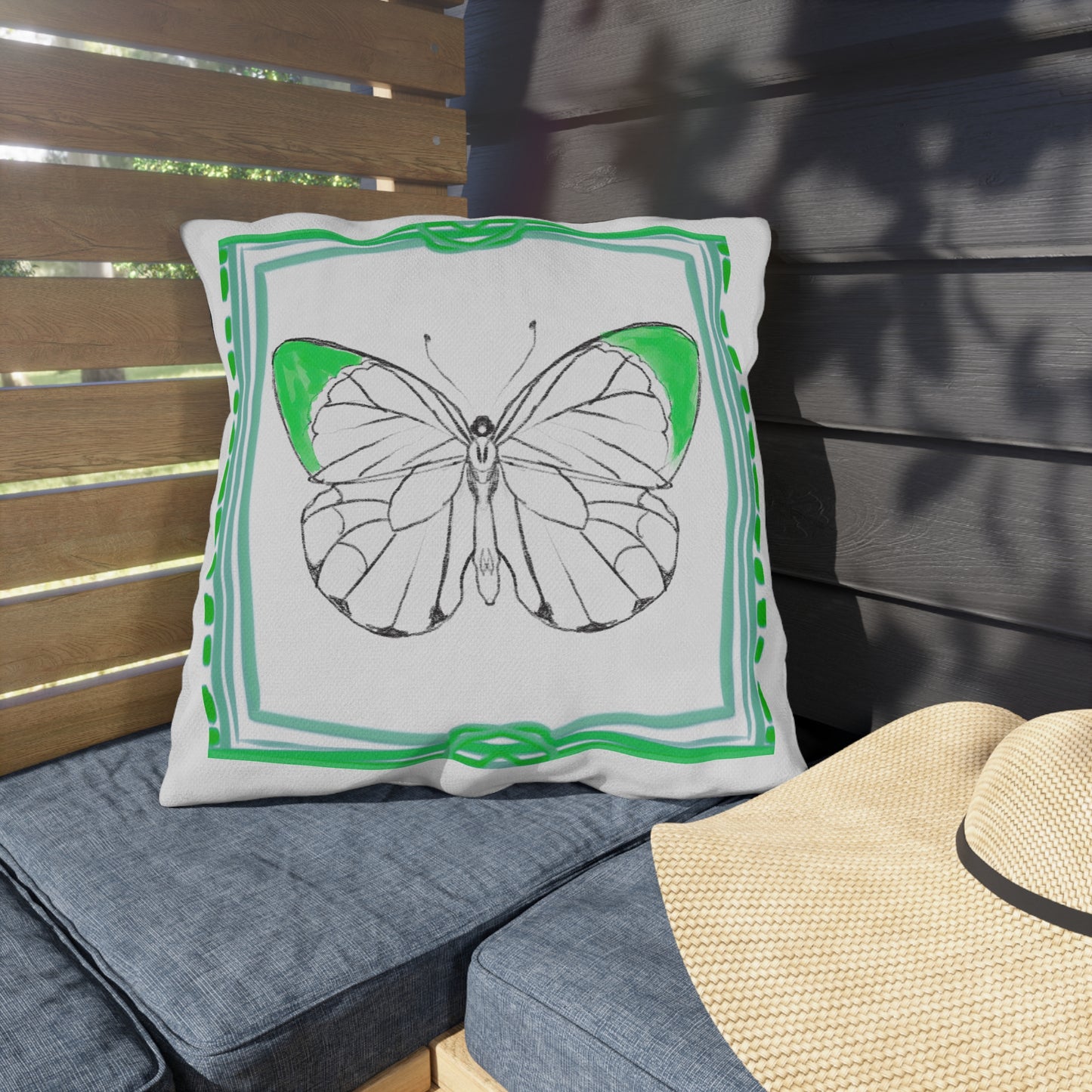 Chroma Outdoor Pillow Green "Pride goes before destruction"