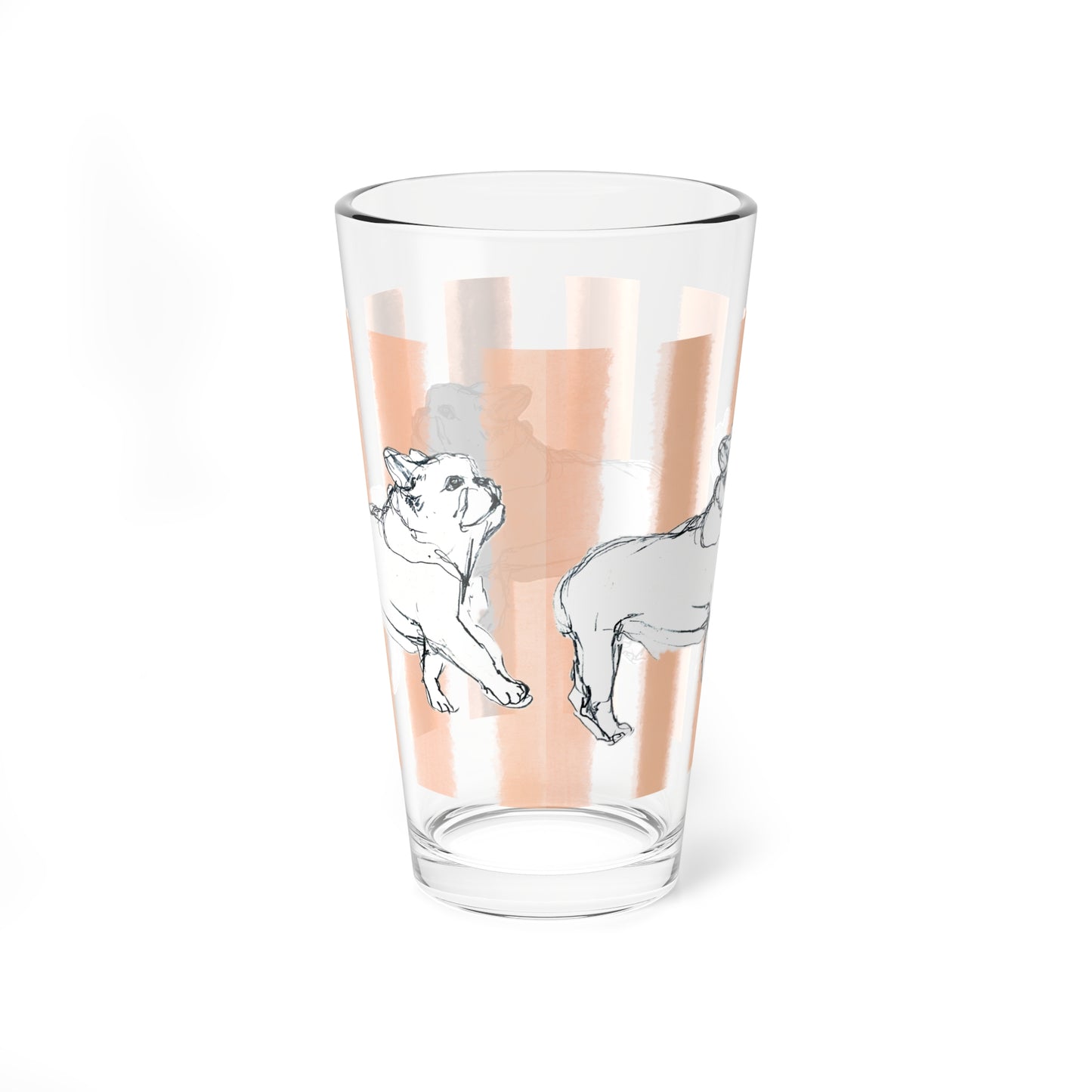 Dogi Fun Pint Glass, 16oz Frenchies