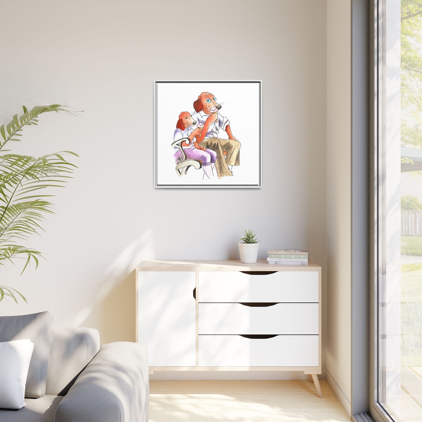 Dogi Fun Matte Canvas Framed