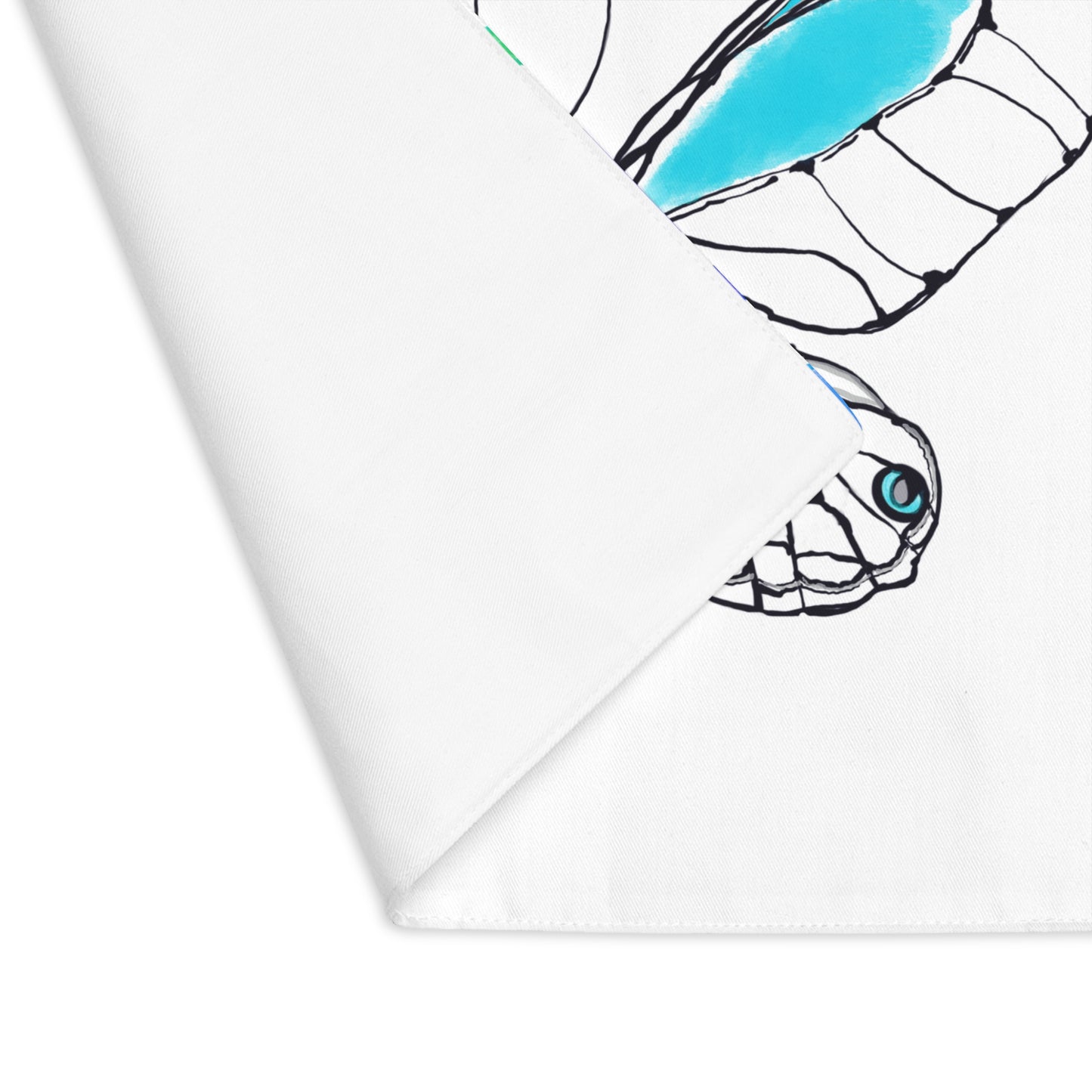 Butterfly Flutterstripe Placemat in Aqua with Multi-color Stripe Border (1 pc) cotton