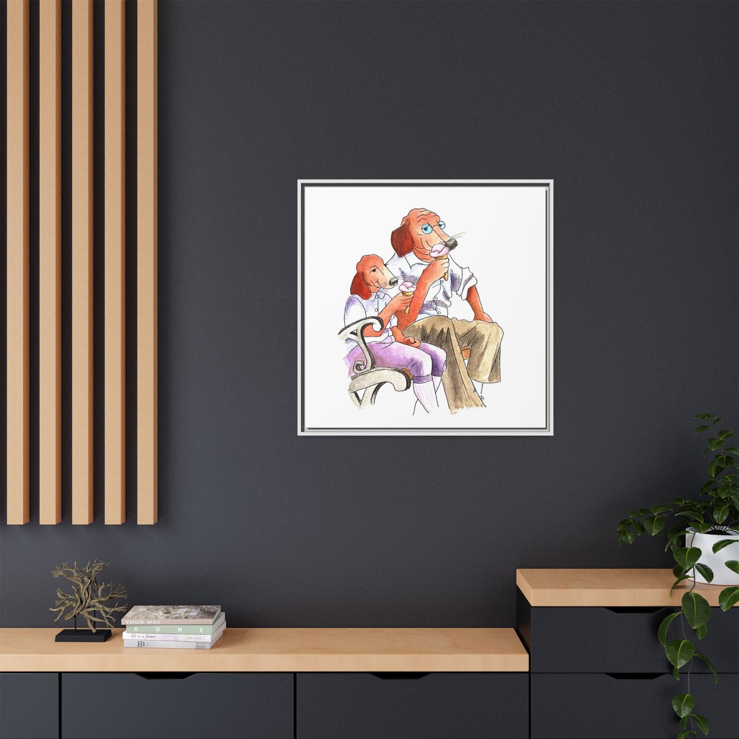 Dogi Fun Matte Canvas Framed
