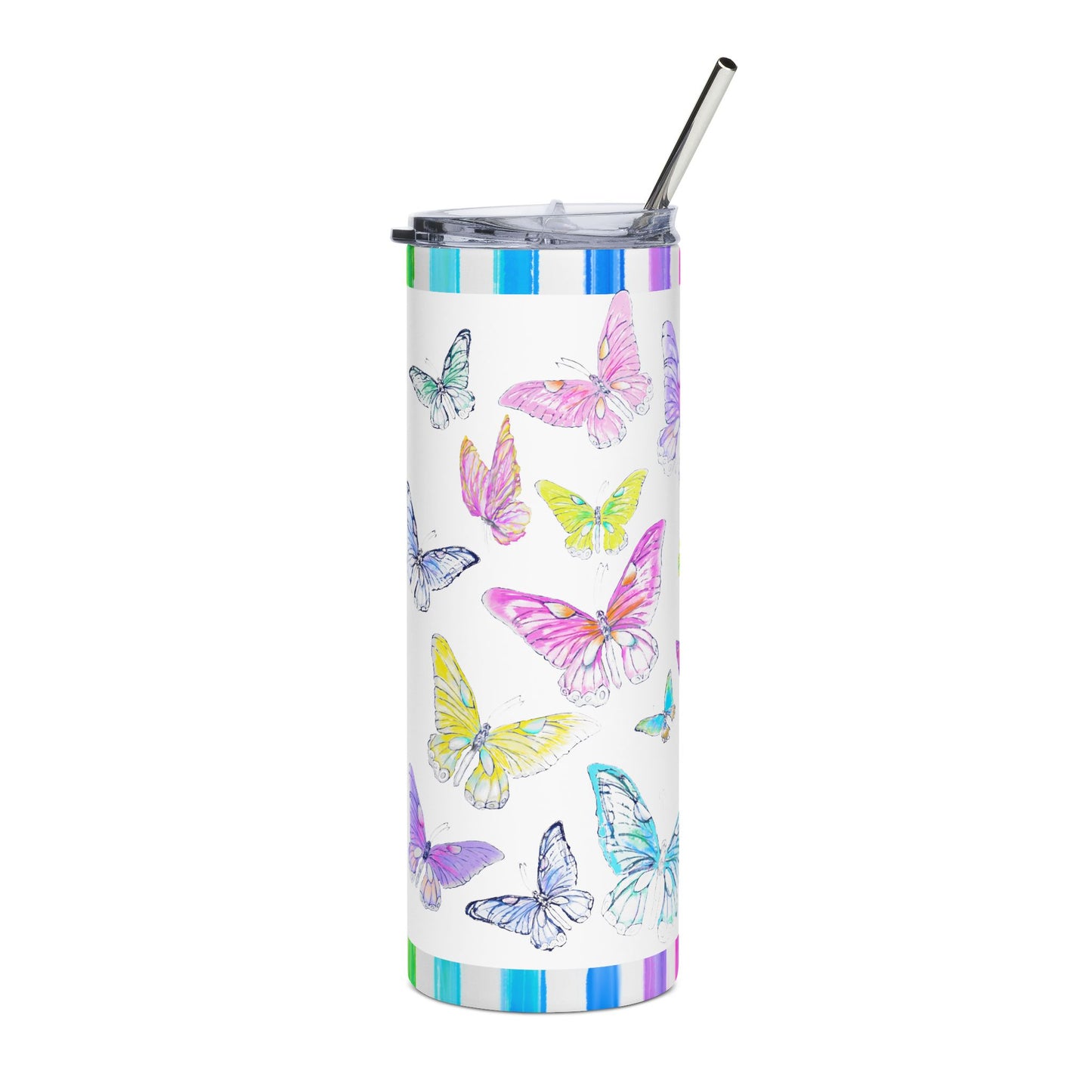 Tumblers, 20oz Stainless Steel Watercolor Butterflies