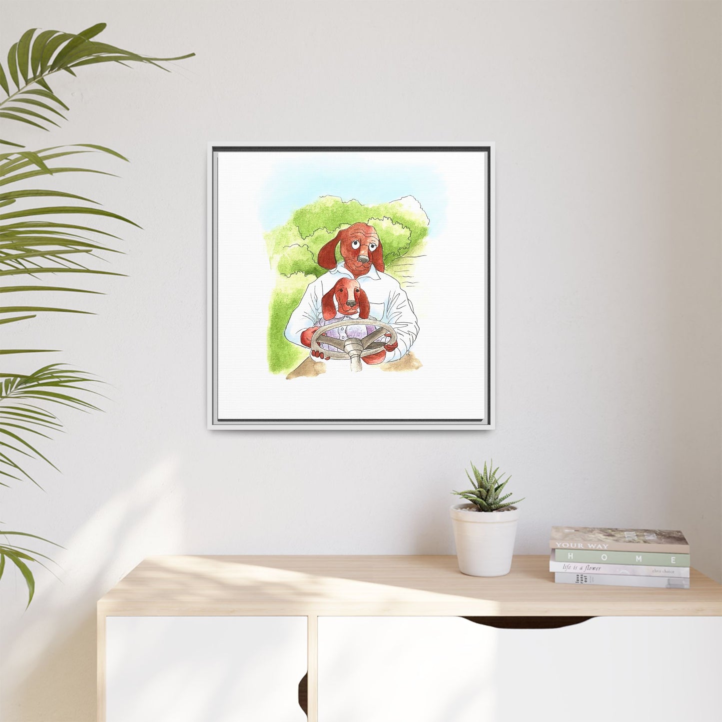 Dogi Fun Matte Canvas Framed