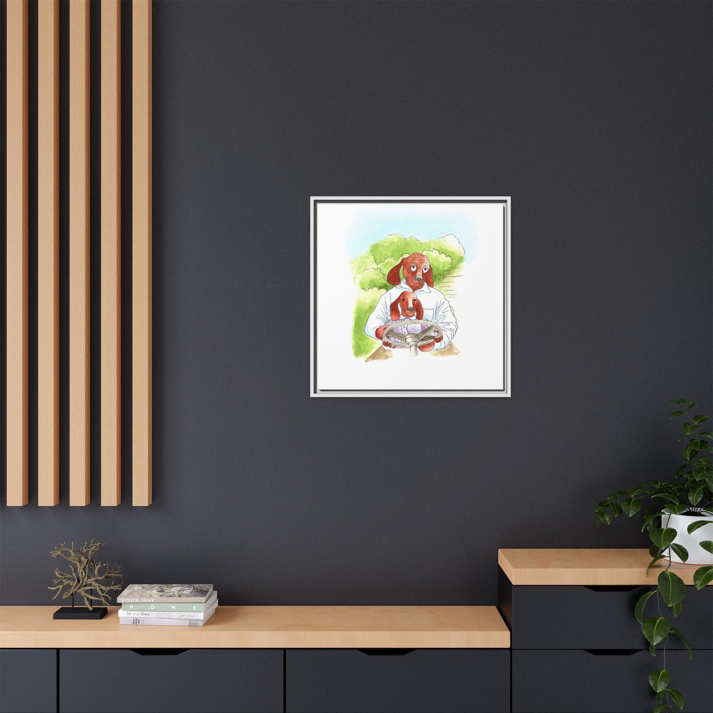 Dogi Fun Matte Canvas Framed