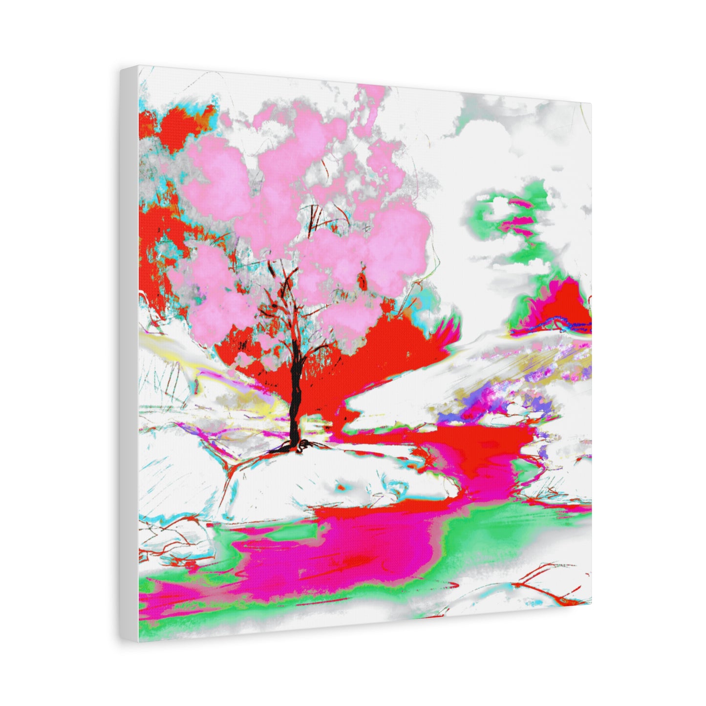 Joyful Landscape Matte Canvas, Stretched, 1.25" Pink, Red