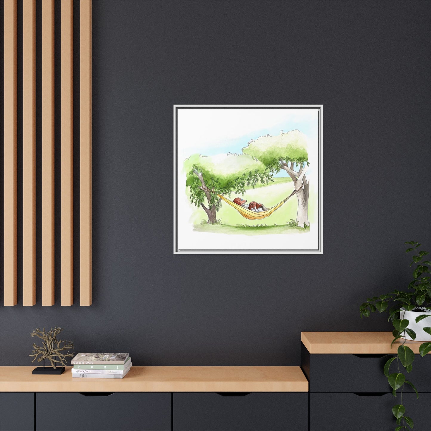 Dogi Fun Matte Canvas Framed