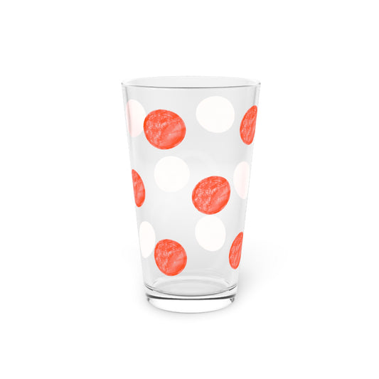 Polka Dot in Orange,  Pint Glass, 16oz