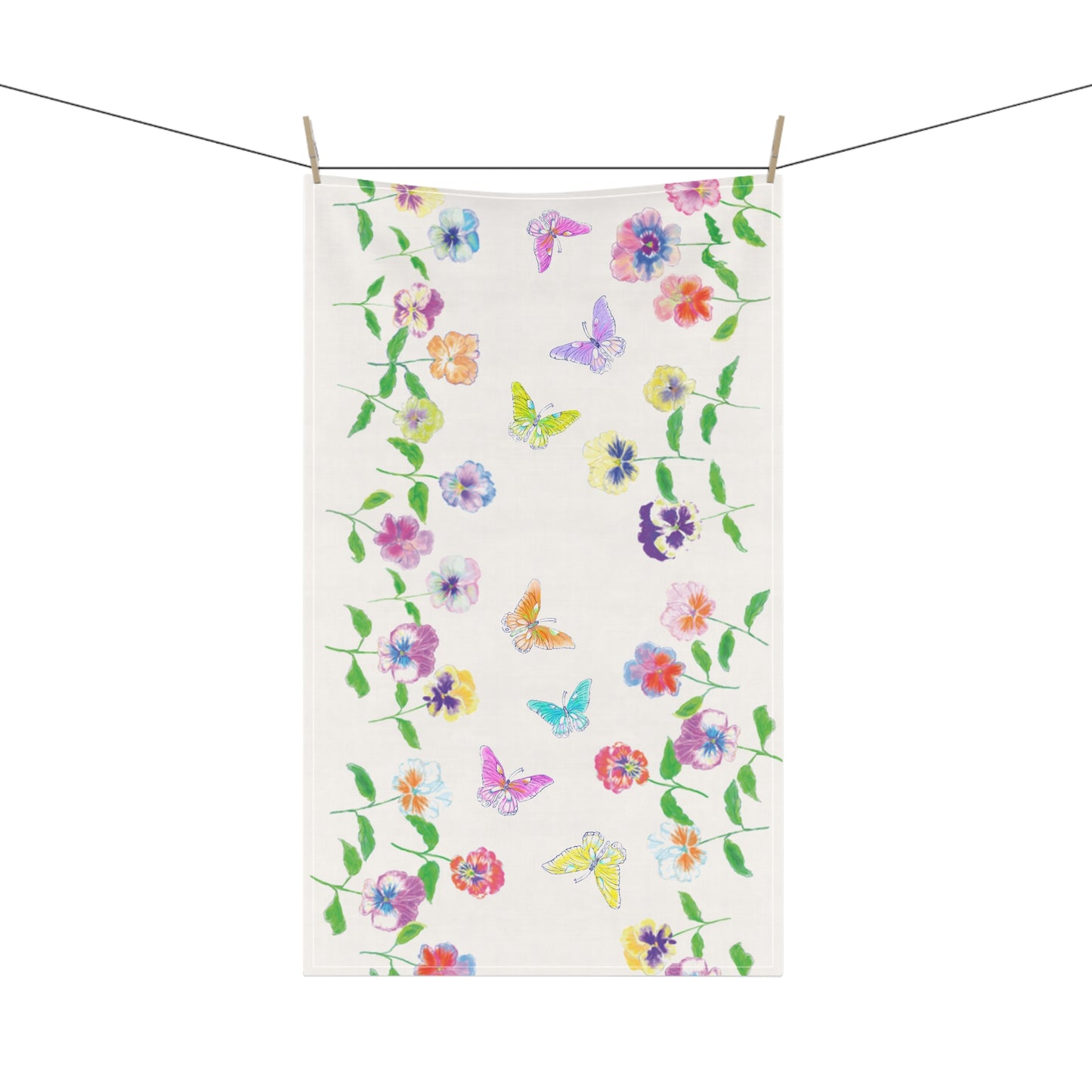 Flower Fun Tea Towel Pansy