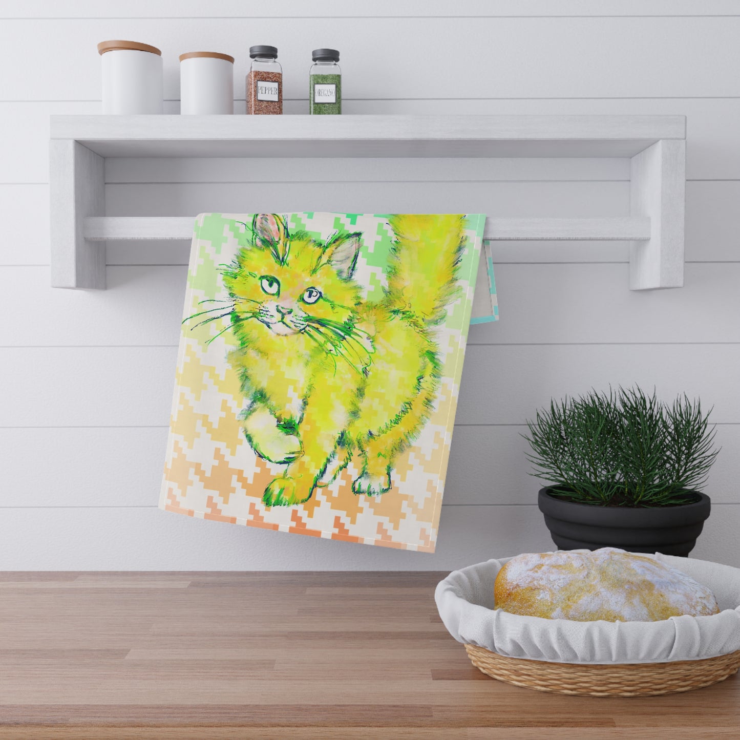 Colorful Cat Tea Towel