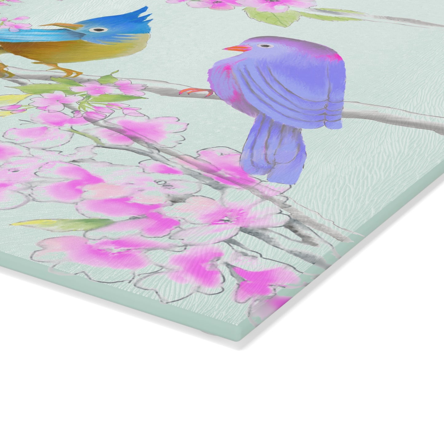Cherry Chirp Glass Cutting Board