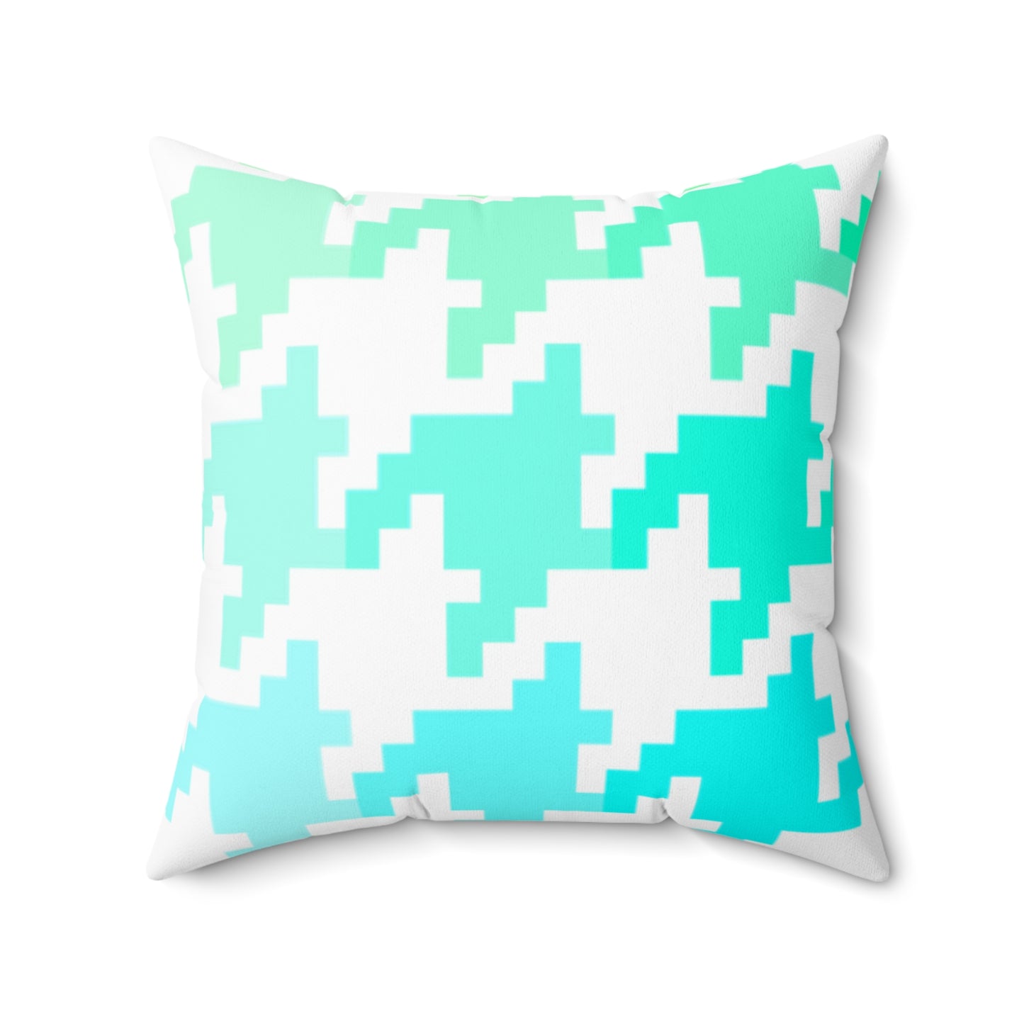 Hounds Tooth Fun Pillow Aqua