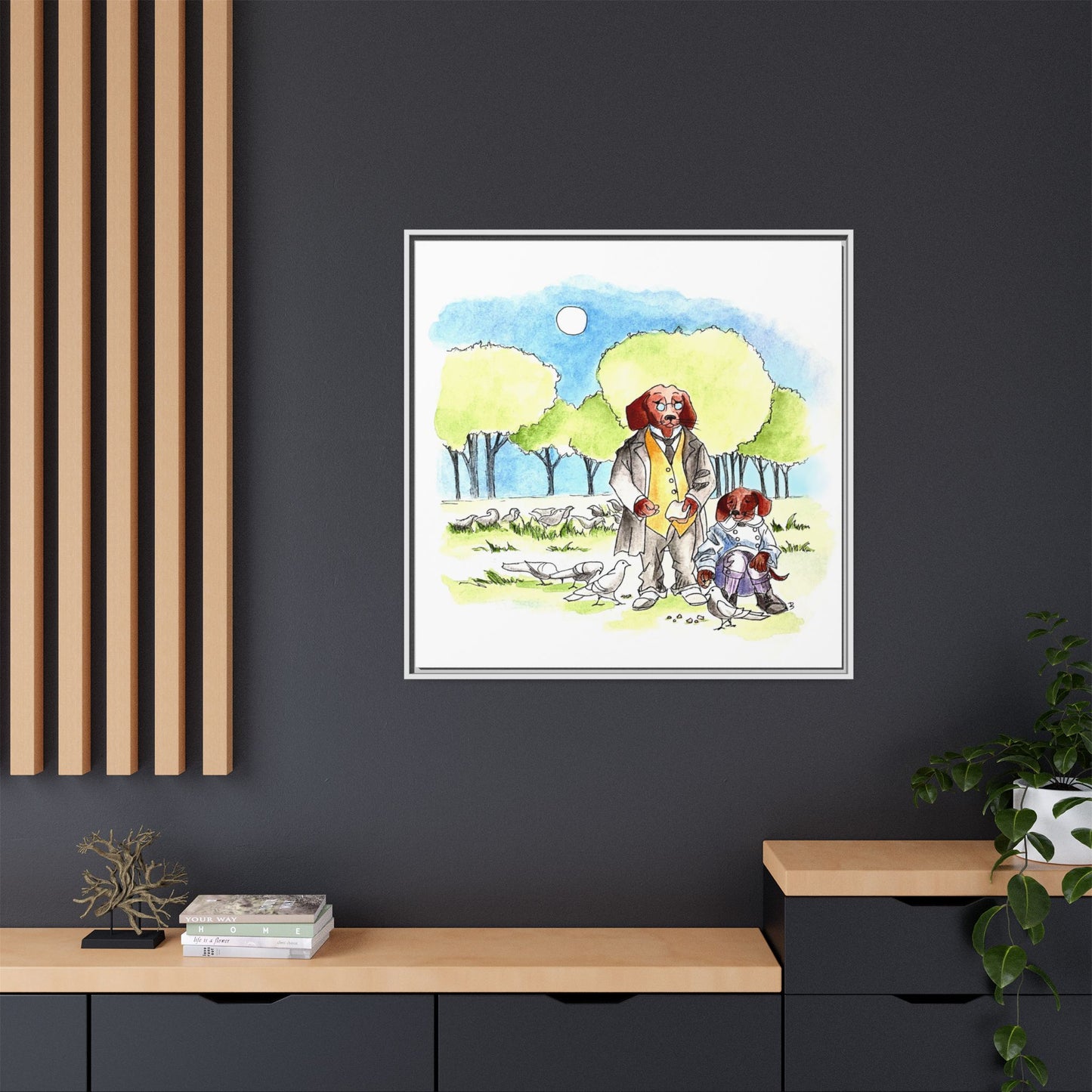 Dogi Fun Matte Canvas Framed