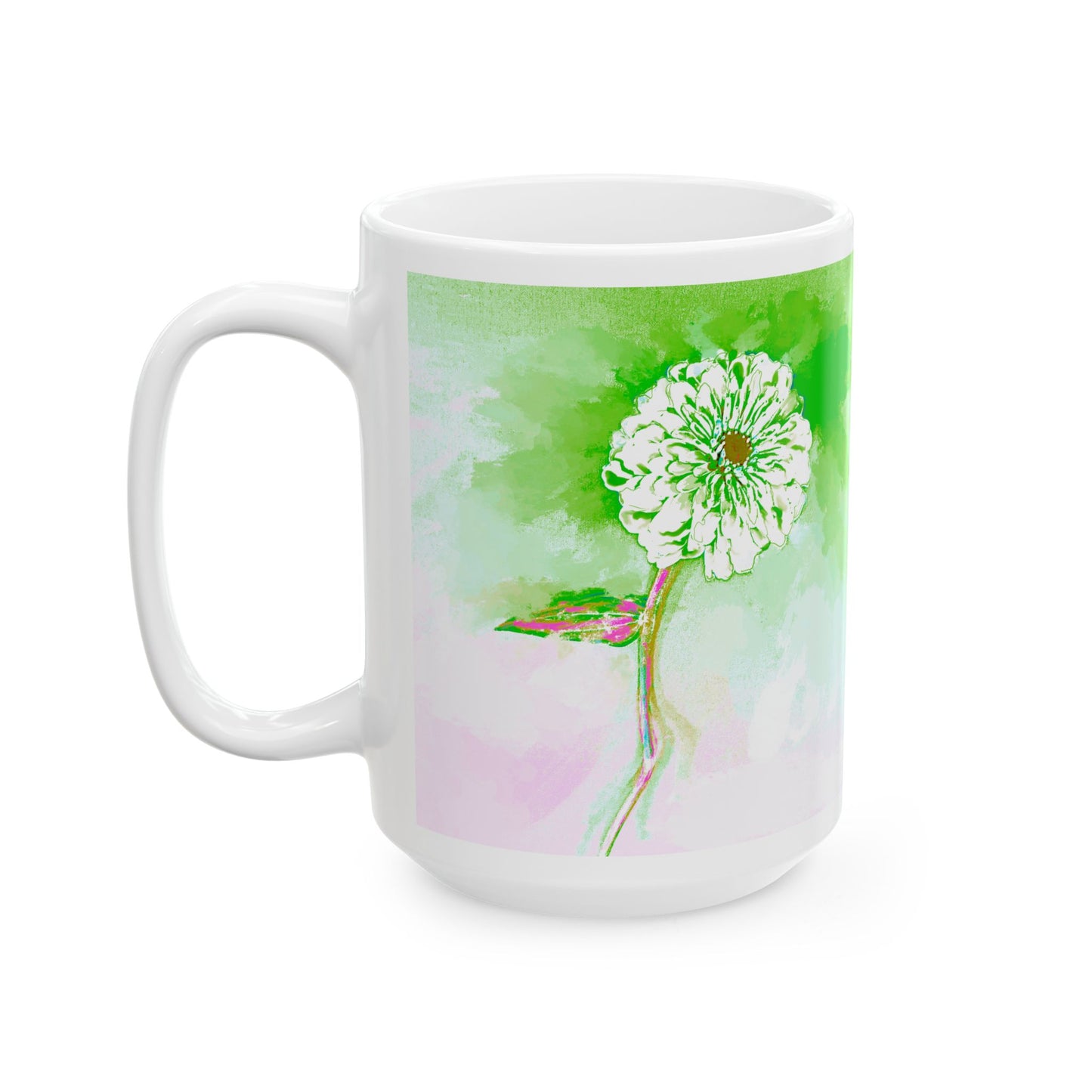 Zinnia Color Splash Mug Green “Dare to Be Humble”