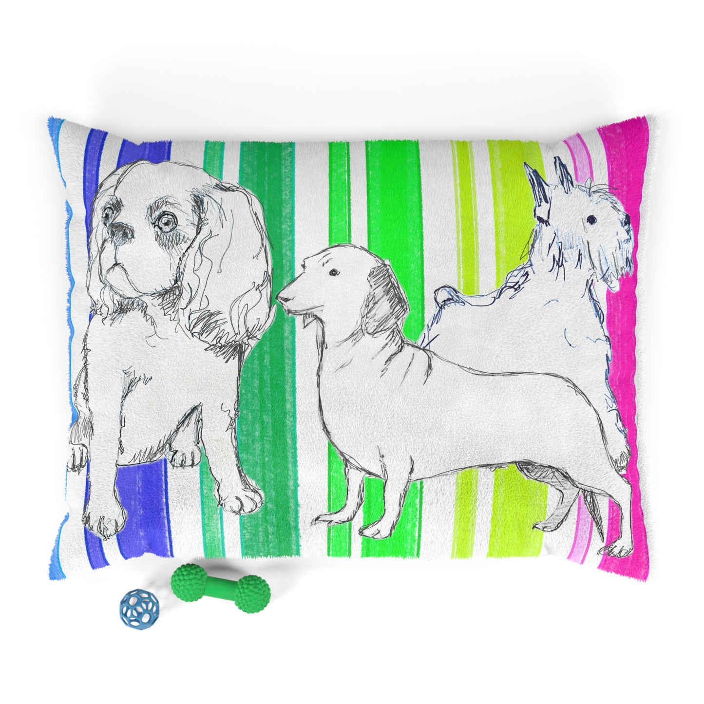 Dogi Butterfly Flutter Dog Bed Stripe Multi color